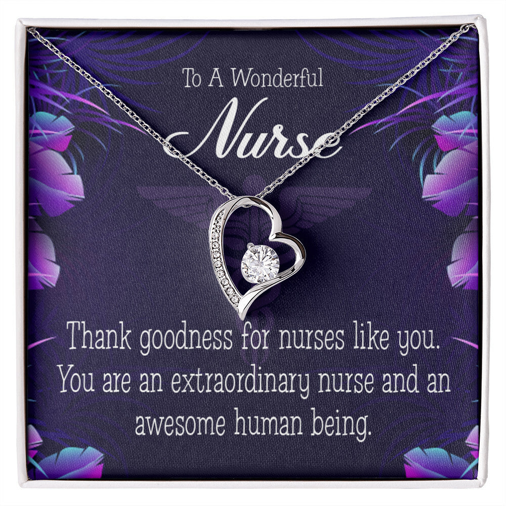 Extraordinary Nurse Healthcare Medical Worker Nurse Appreciation Gift Forever Necklace w Message Card-Express Your Love Gifts