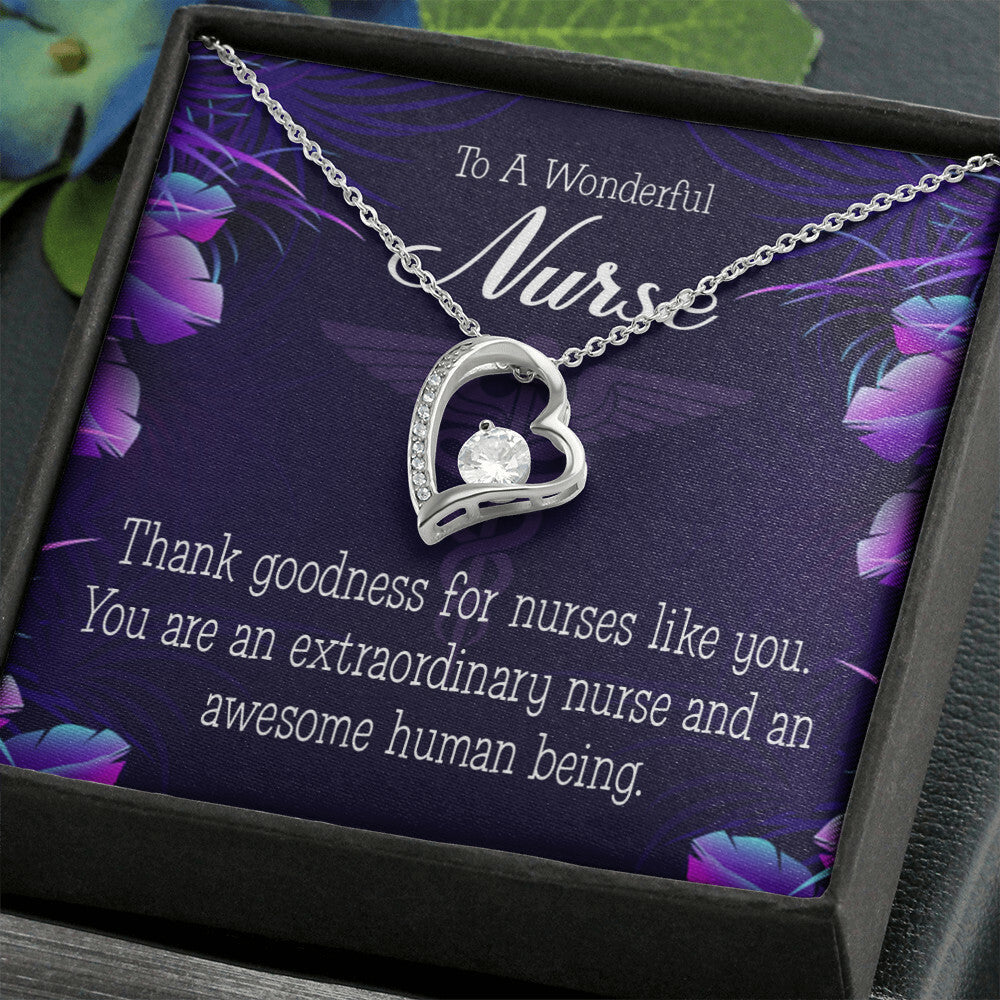 Extraordinary Nurse Healthcare Medical Worker Nurse Appreciation Gift Forever Necklace w Message Card-Express Your Love Gifts