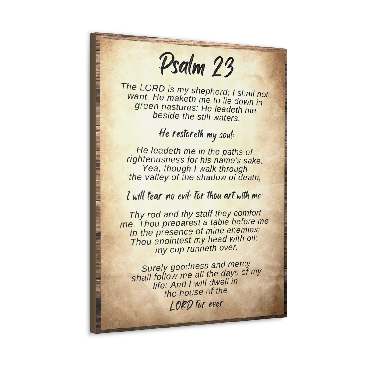 Scripture Walls The Lord Is My Shepherd Psalm 23 Bible Verse Canvas Christian Wall Art Ready to Hang-Express Your Love Gifts