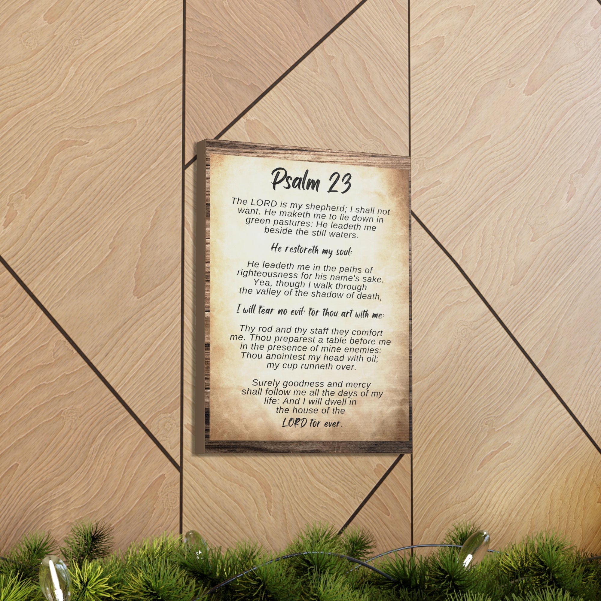 Scripture Walls The Lord Is My Shepherd Psalm 23 Bible Verse Canvas Christian Wall Art Ready to Hang-Express Your Love Gifts