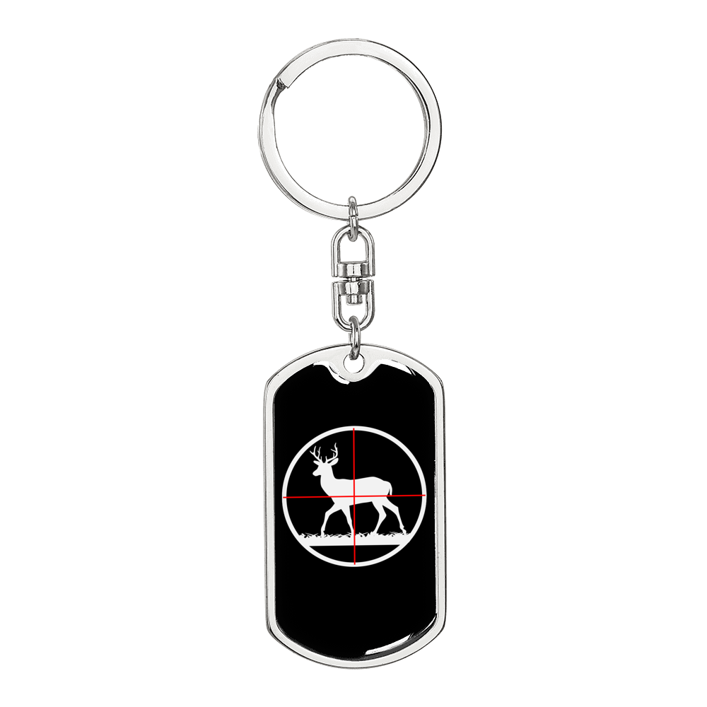 Fast Food Deer Hunter'S Keychain Gift Stainless Steel or 18k Gold Dog Tag Keyring-Express Your Love Gifts