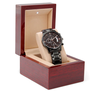 Father Hood Engraved Multifunction Analog Stainless Steel Chronograph Men's Watch W Copper Dial-Express Your Love Gifts