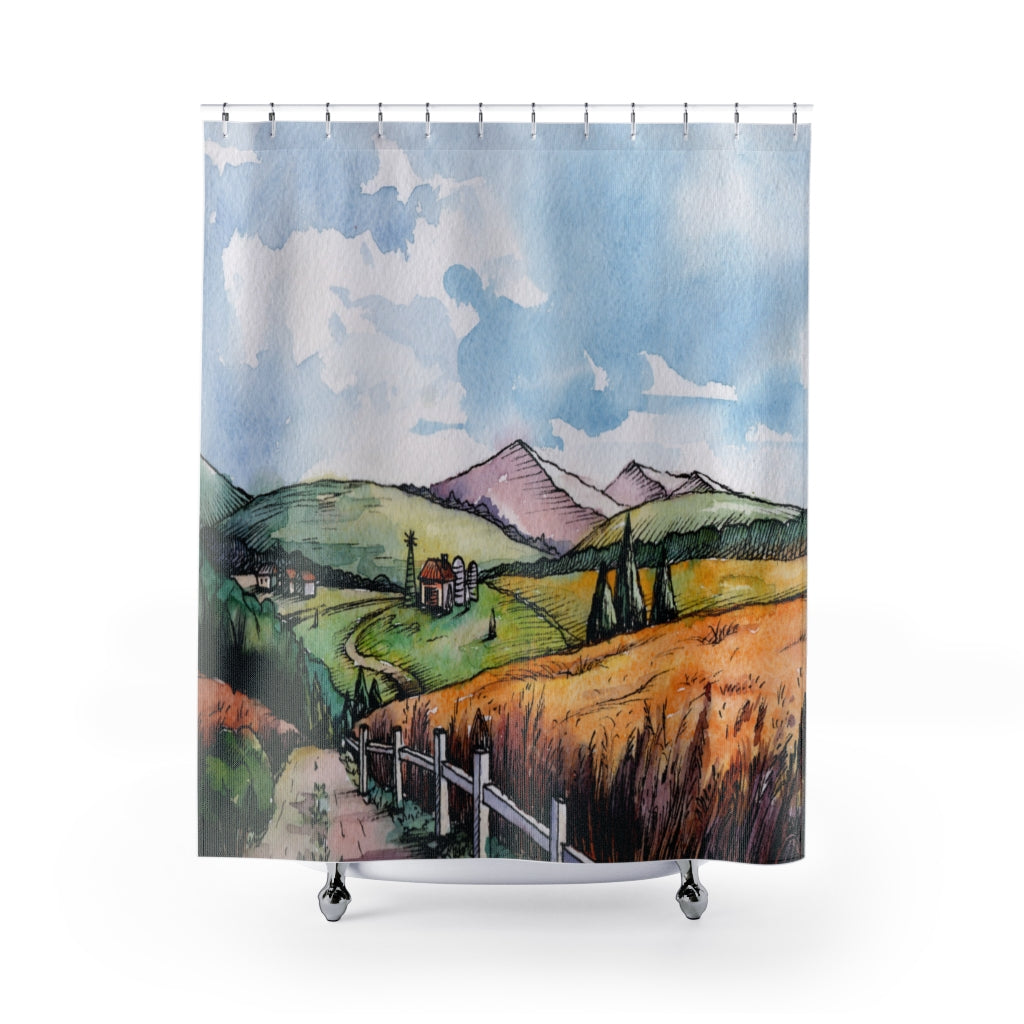 Field Wheat Graphical Stylish Design 71" x 74" Elegant Waterproof Shower Curtain for a Spa-like Bathroom Paradise Exceptional Craftsmanship-Express Your Love Gifts