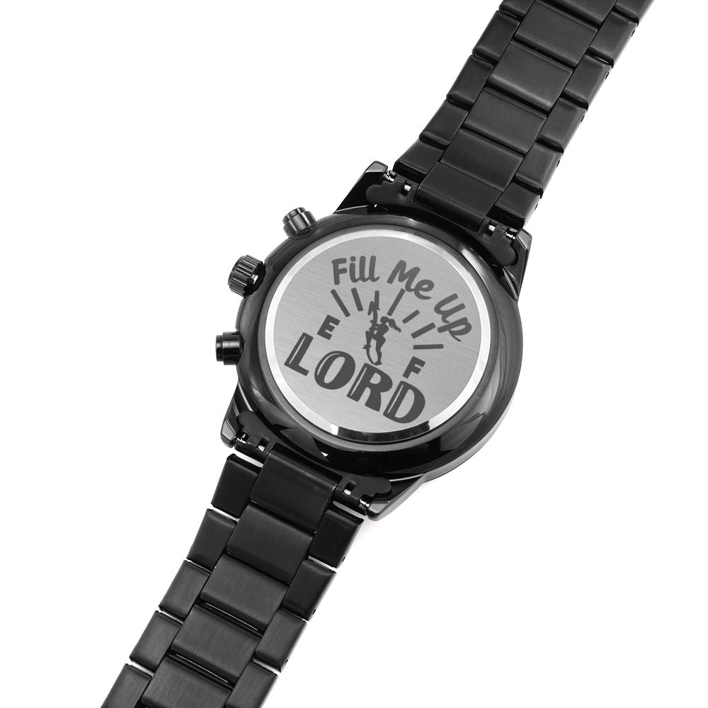 Fill Me Up Engraved Bible Verse Men's Watch Multifunction Stainless Steel W Copper Dial-Express Your Love Gifts