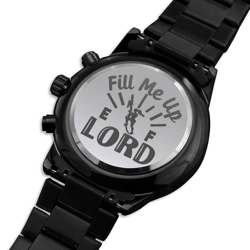 Fill Me Up Engraved Bible Verse Men's Watch Multifunction Stainless Steel W Copper Dial-Express Your Love Gifts