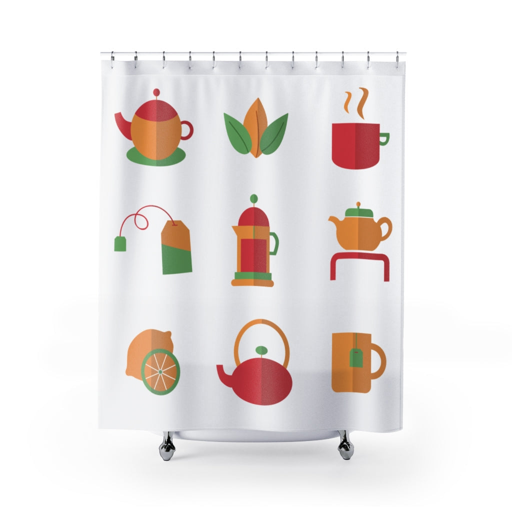 Flat Tea Set Stylish Design 71&quot; x 74&quot; Elegant Waterproof Shower Curtain for a Spa-like Bathroom Paradise Exceptional Craftsmanship-Express Your Love Gifts
