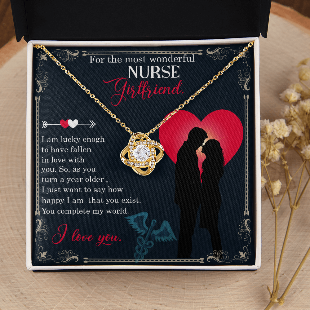 For The Most Wonderful Nurse GirlfriendHealthcare Medical Worker Nurse Appreciation Gift Infinity Knot Necklace Message Card-Express Your Love Gifts