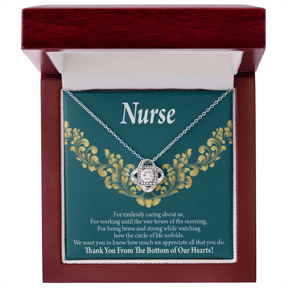 For Tirelessly Caring Healthcare Medical Worker Nurse Appreciation Gift Infinity Knot Necklace Message Card-Express Your Love Gifts