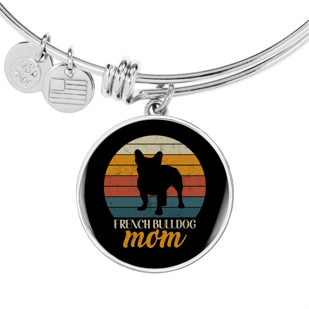 French Bulldog Mom Bracelet Stainless Steel or 18k Gold Circle Bangle-Express Your Love Gifts