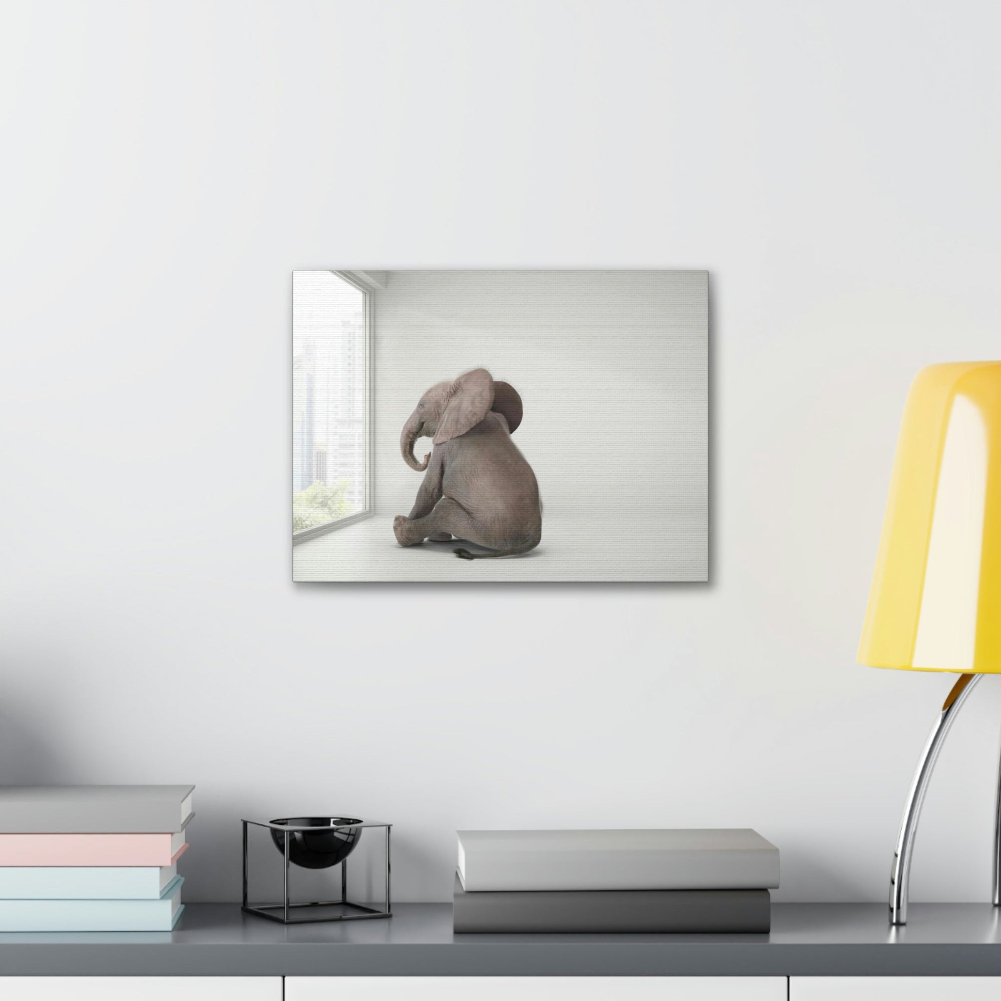 Funny African Elephant Silly African Elephant Inside Wall Art Ready to Hang Unframed-Express Your Love Gifts