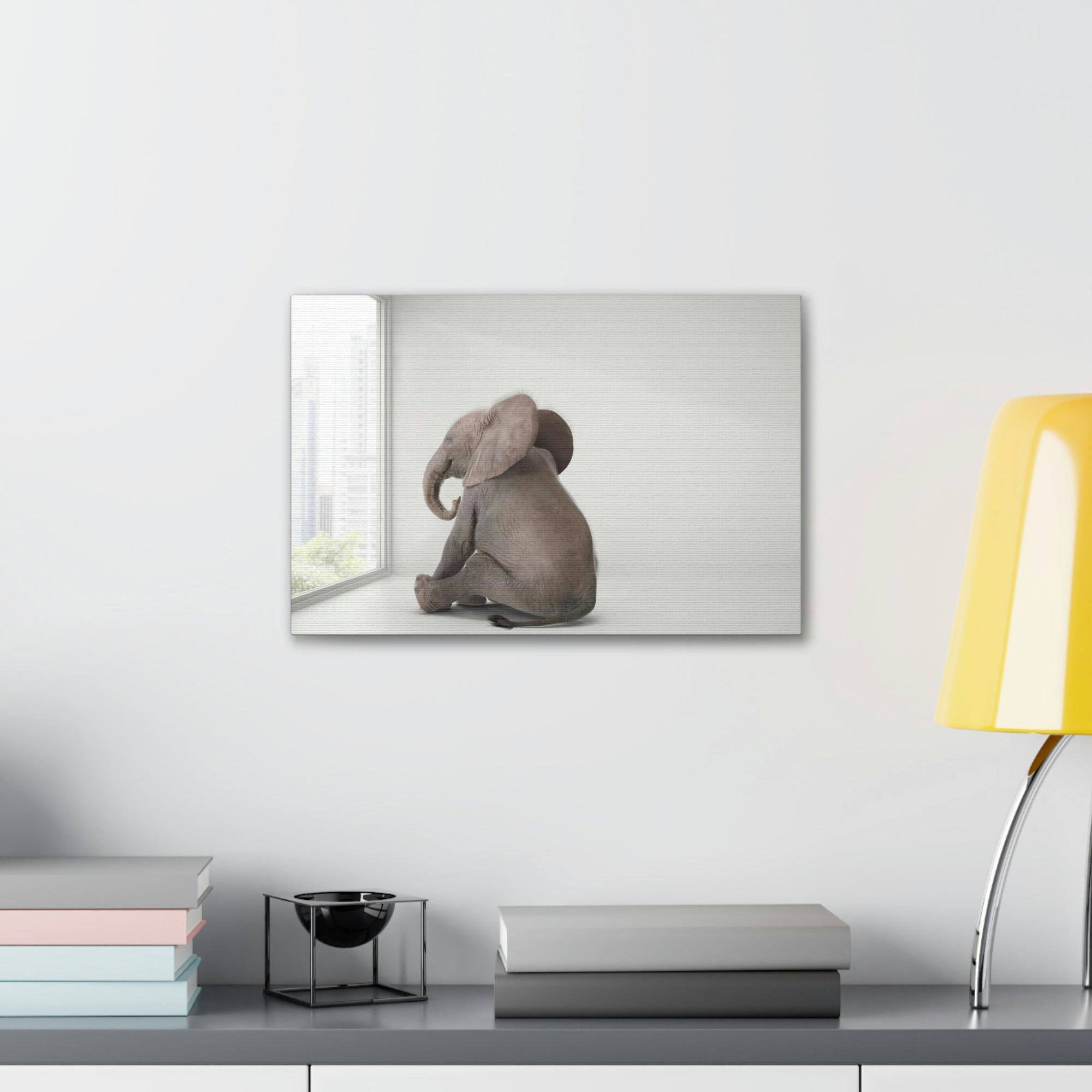 Funny African Elephant Silly African Elephant Inside Wall Art Ready to Hang Unframed-Express Your Love Gifts