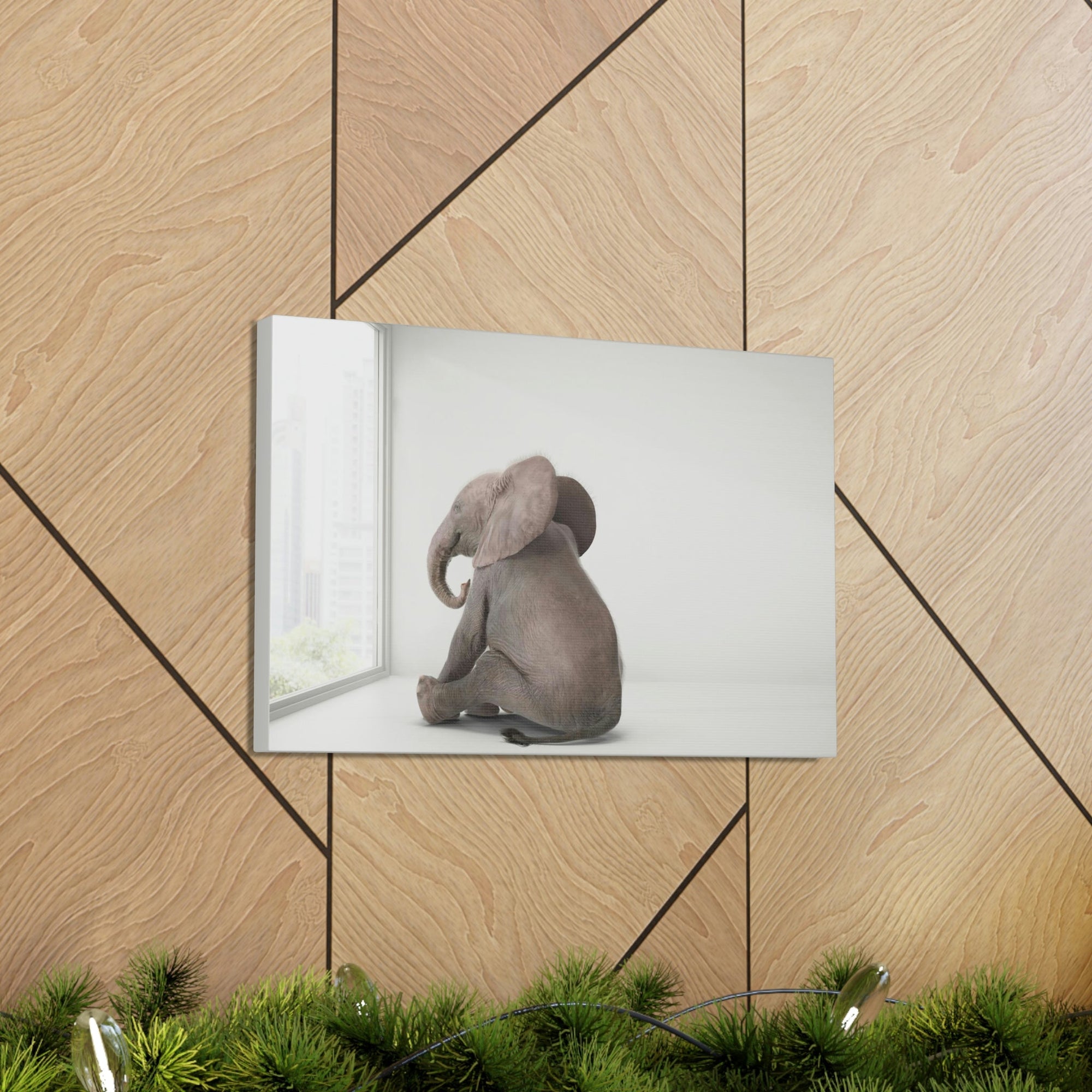 Funny African Elephant Silly African Elephant Inside Wall Art Ready to Hang Unframed-Express Your Love Gifts