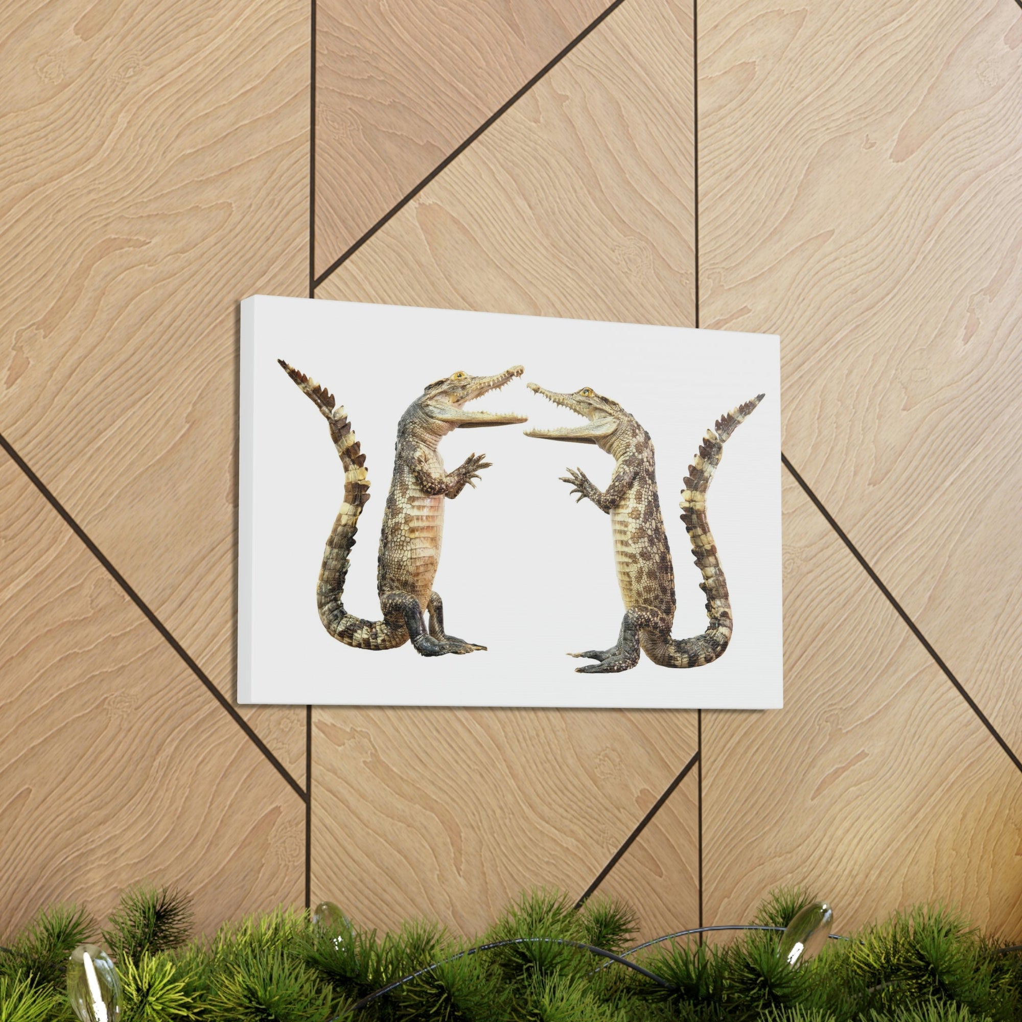 Funny Alligator Couple Dancing Inside Wall Art Ready to Hang Unframed-Express Your Love Gifts