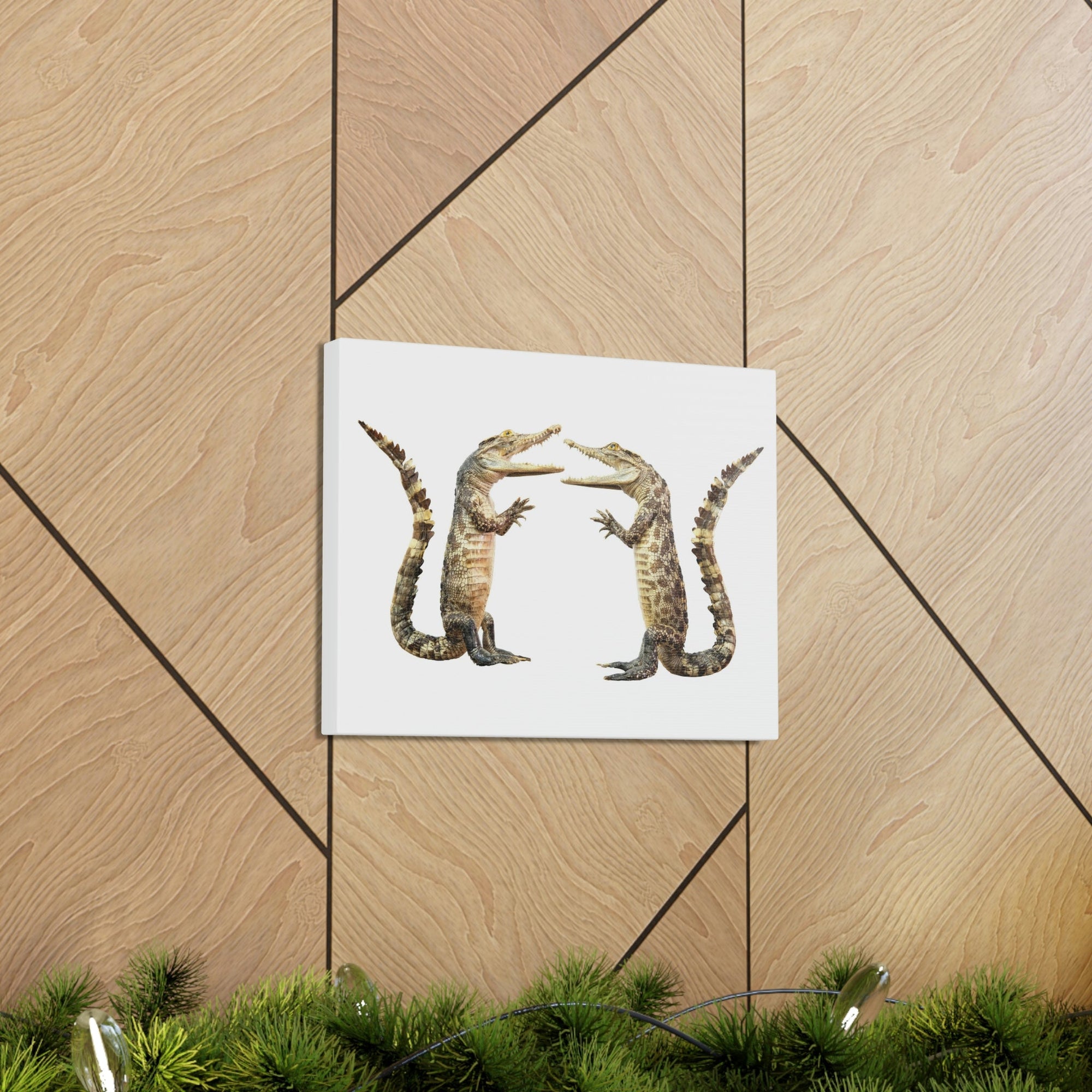 Funny Alligator Couple Dancing Inside Wall Art Ready to Hang Unframed-Express Your Love Gifts