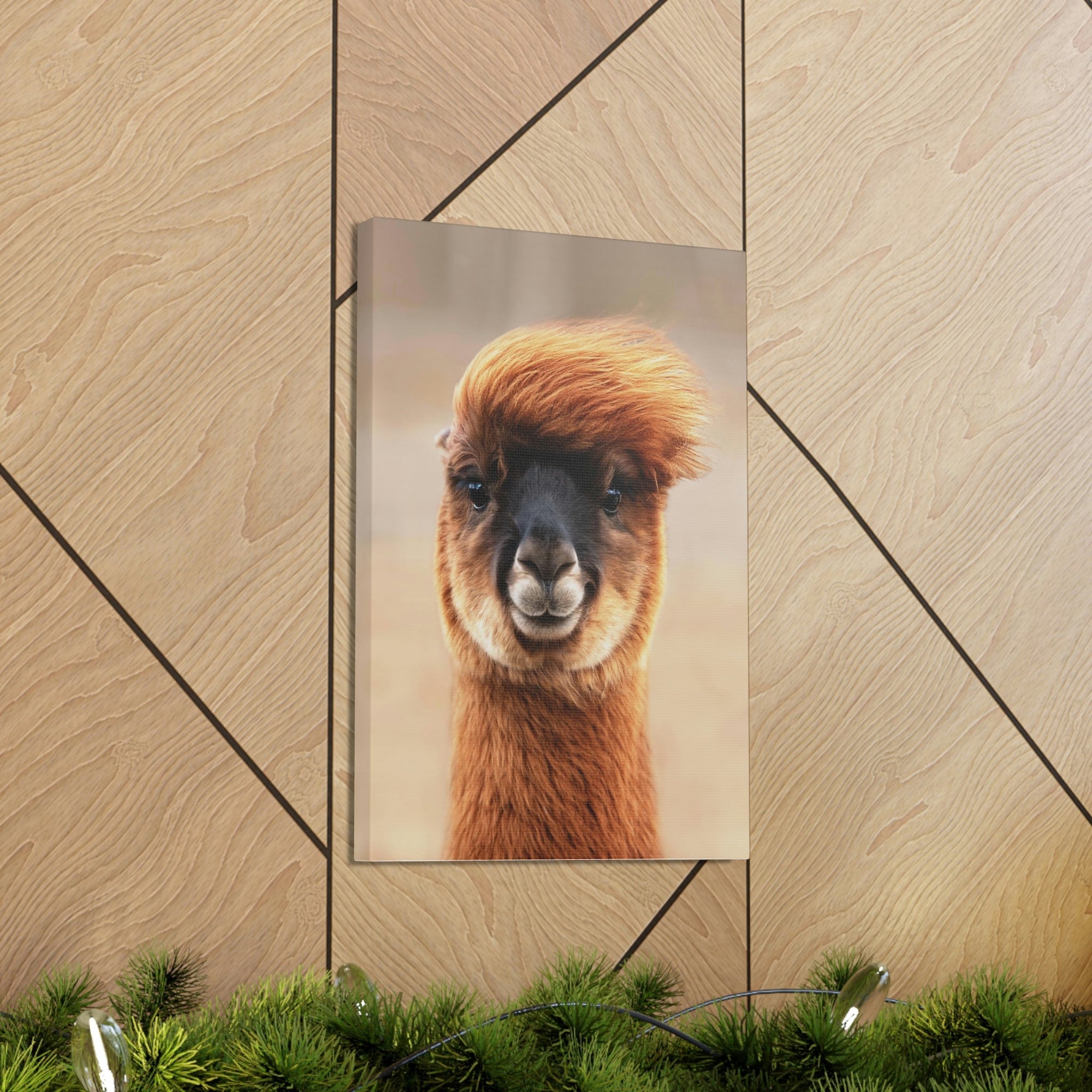 Funny Alpaca Selfie Outside Wall Art Ready to Hang Unframed-Express Your Love Gifts