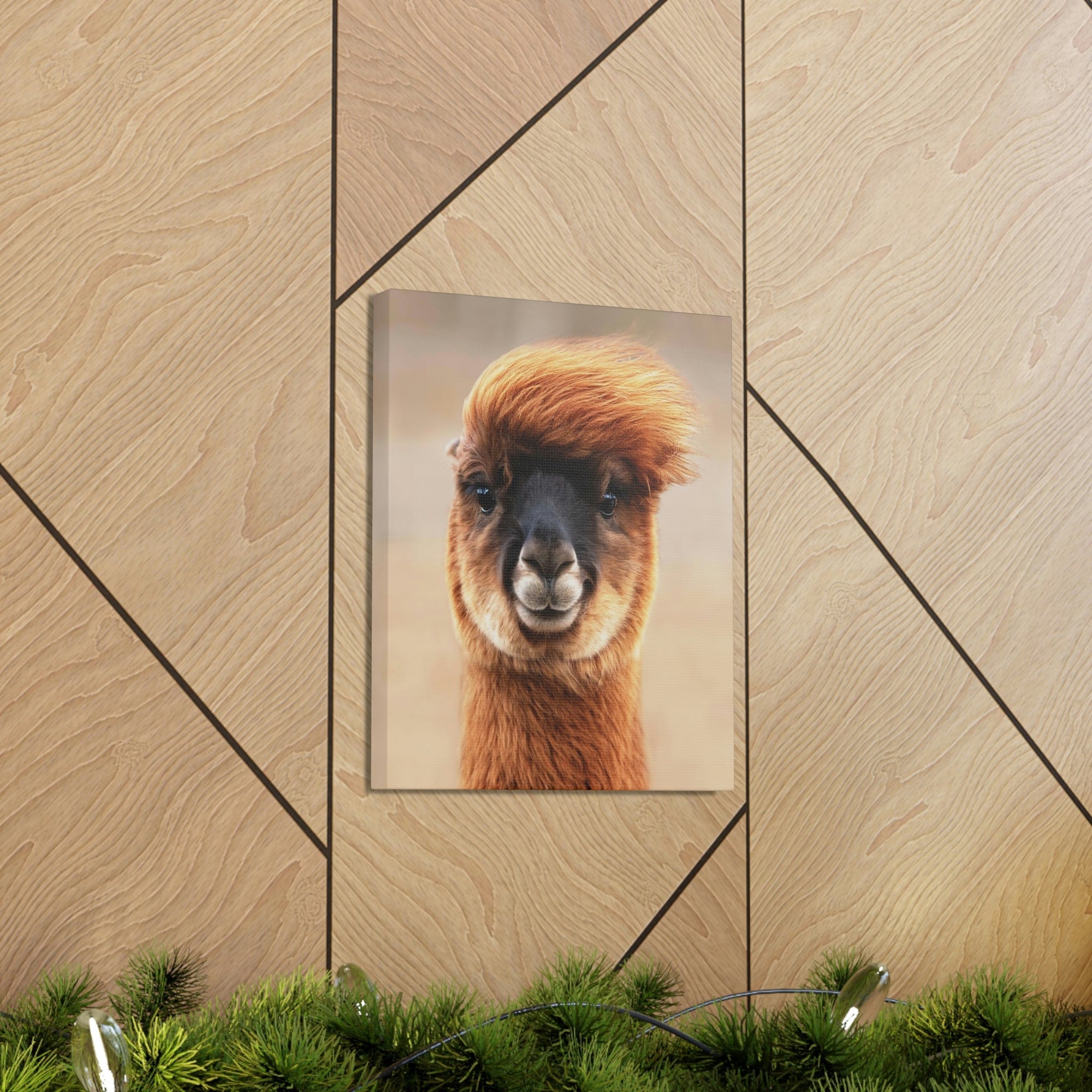 Funny Alpaca Selfie Outside Wall Art Ready to Hang Unframed-Express Your Love Gifts