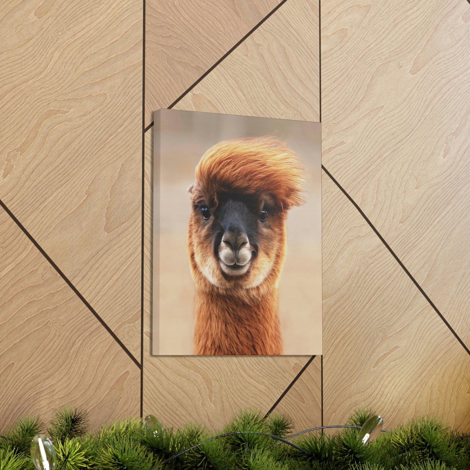 Funny Alpaca Selfie Outside Wall Art Ready to Hang Unframed-Express Your Love Gifts