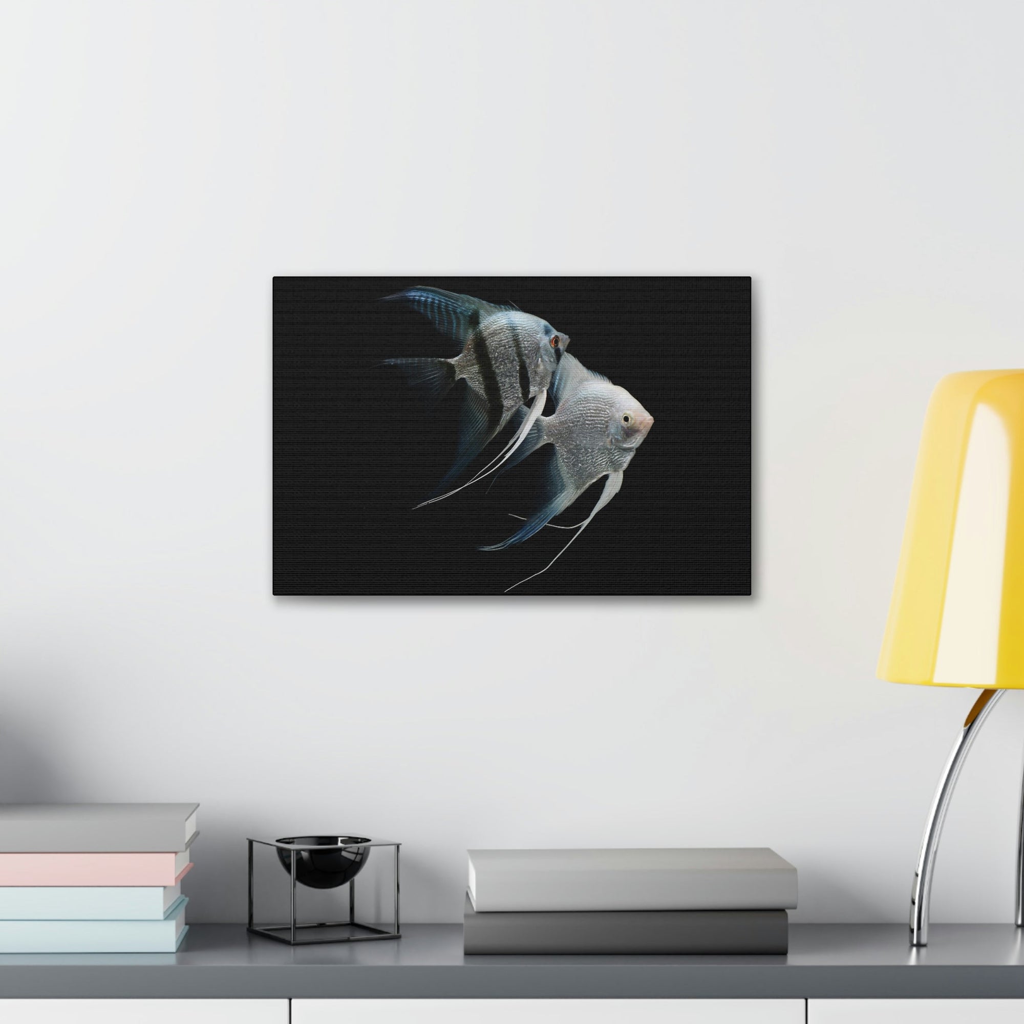 Funny Angel Fish Silly Angel Fish Couple Wall Art Ready to Hang Unframed-Express Your Love Gifts