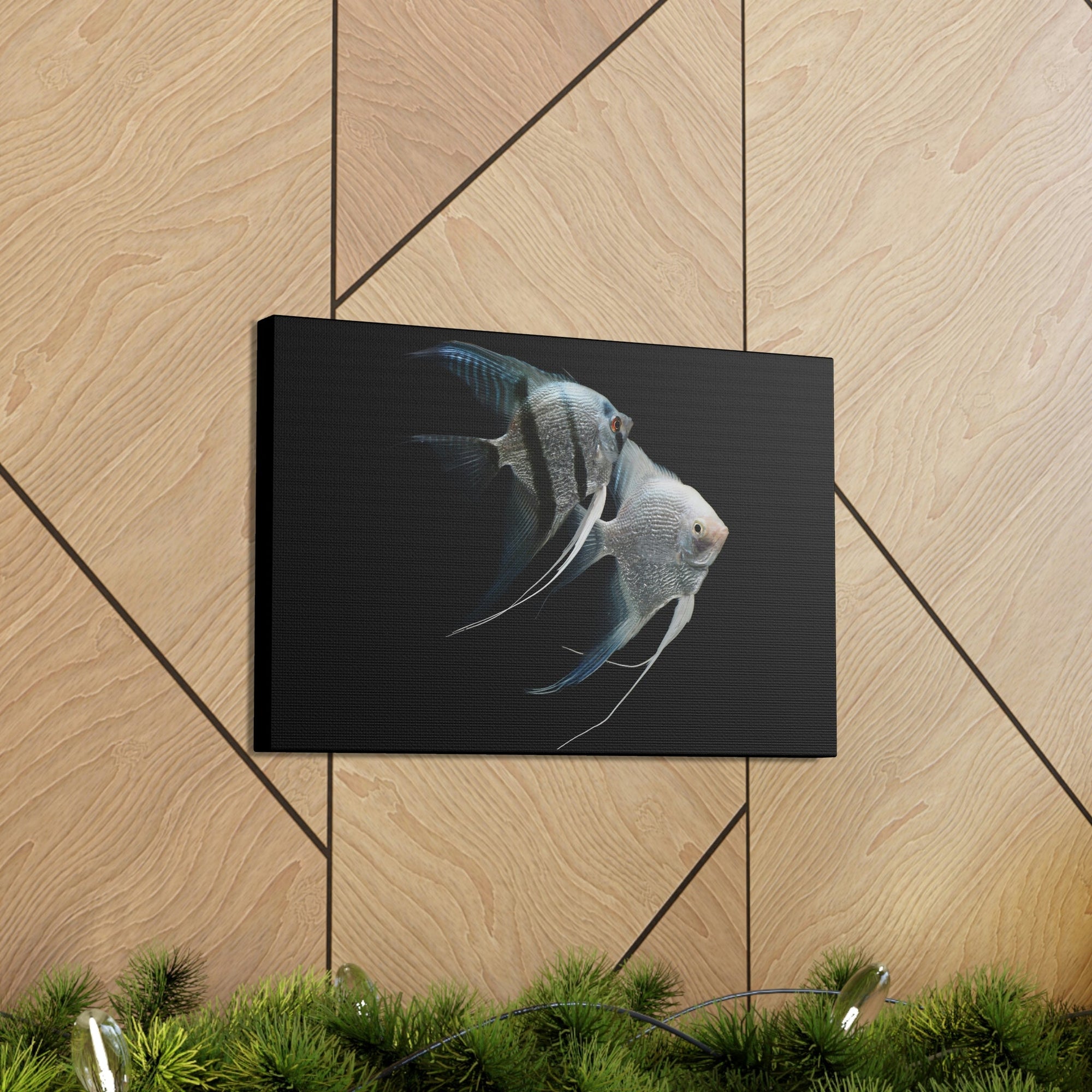 Funny Angel Fish Silly Angel Fish Couple Wall Art Ready to Hang Unframed-Express Your Love Gifts