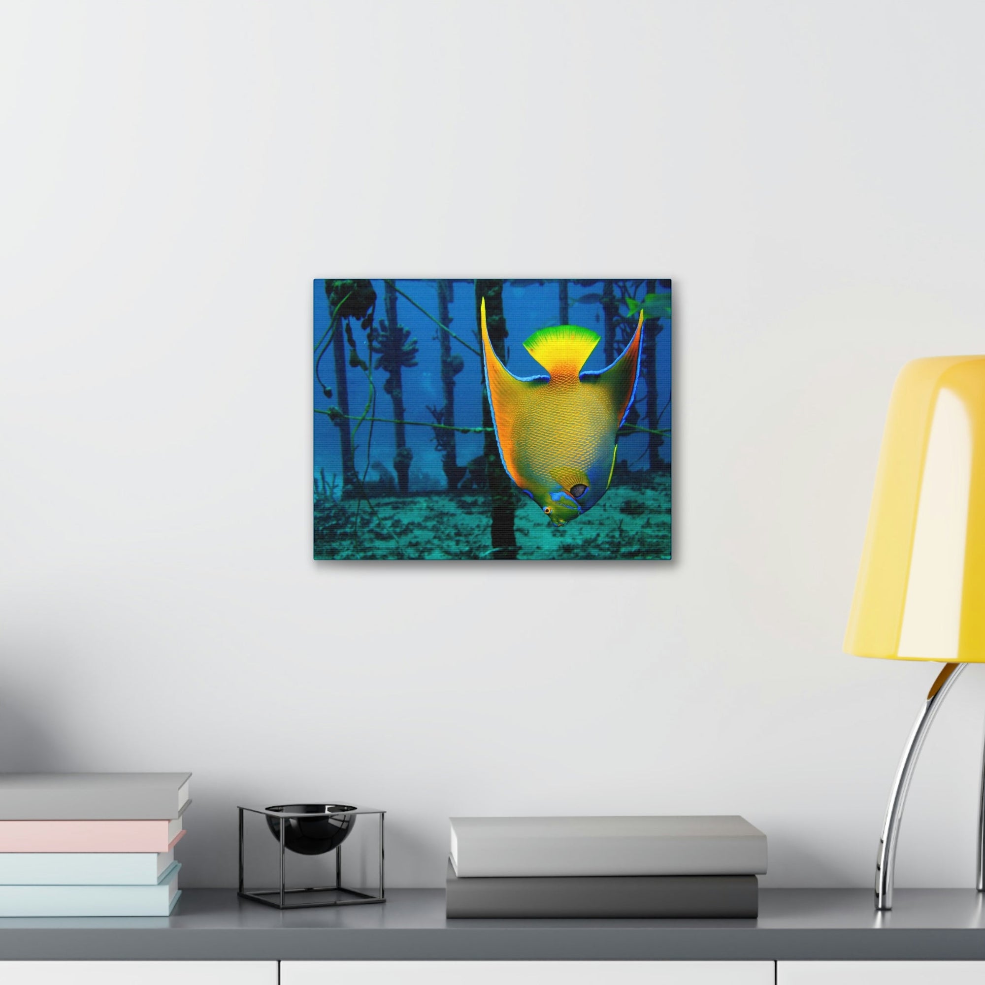 Funny Angel Fish Silly Angel Fish Outside Wall Art Ready to Hang Unframed-Express Your Love Gifts