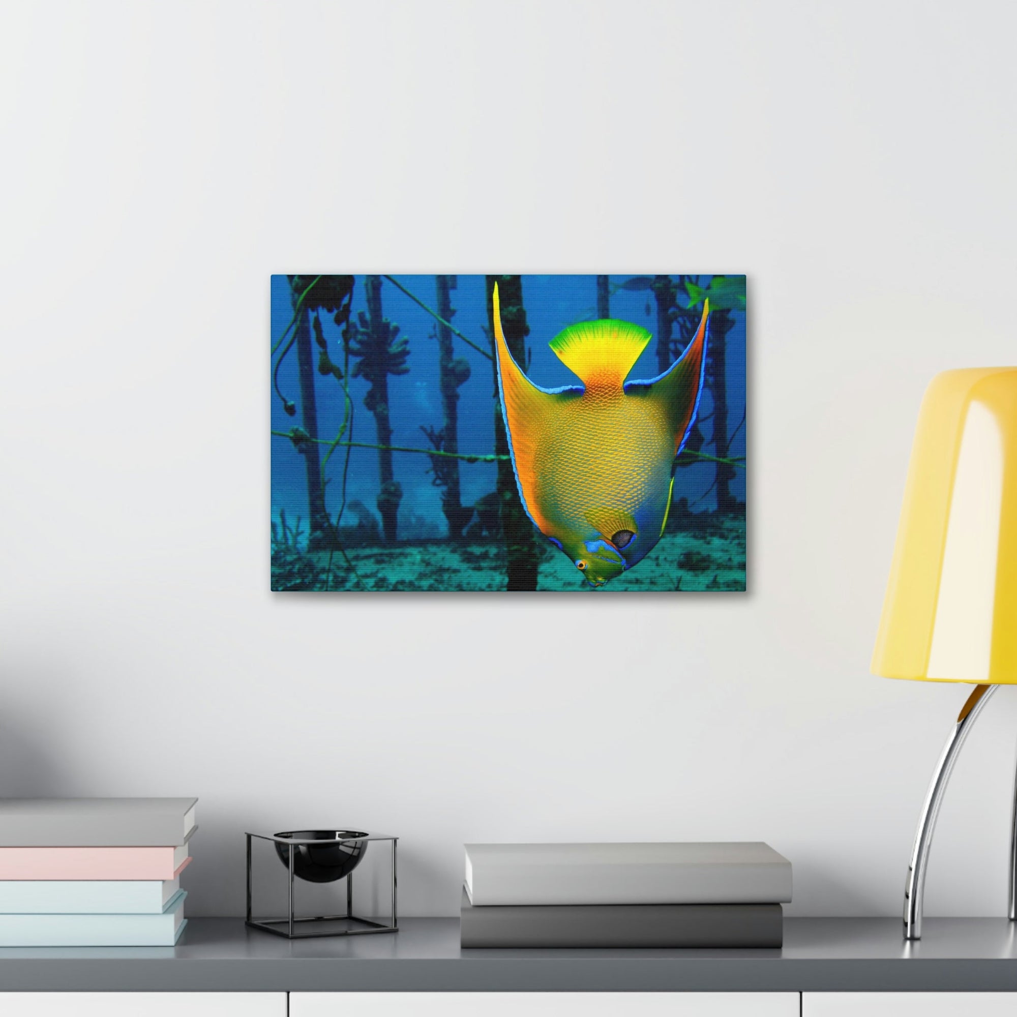 Funny Angel Fish Silly Angel Fish Outside Wall Art Ready to Hang Unframed-Express Your Love Gifts