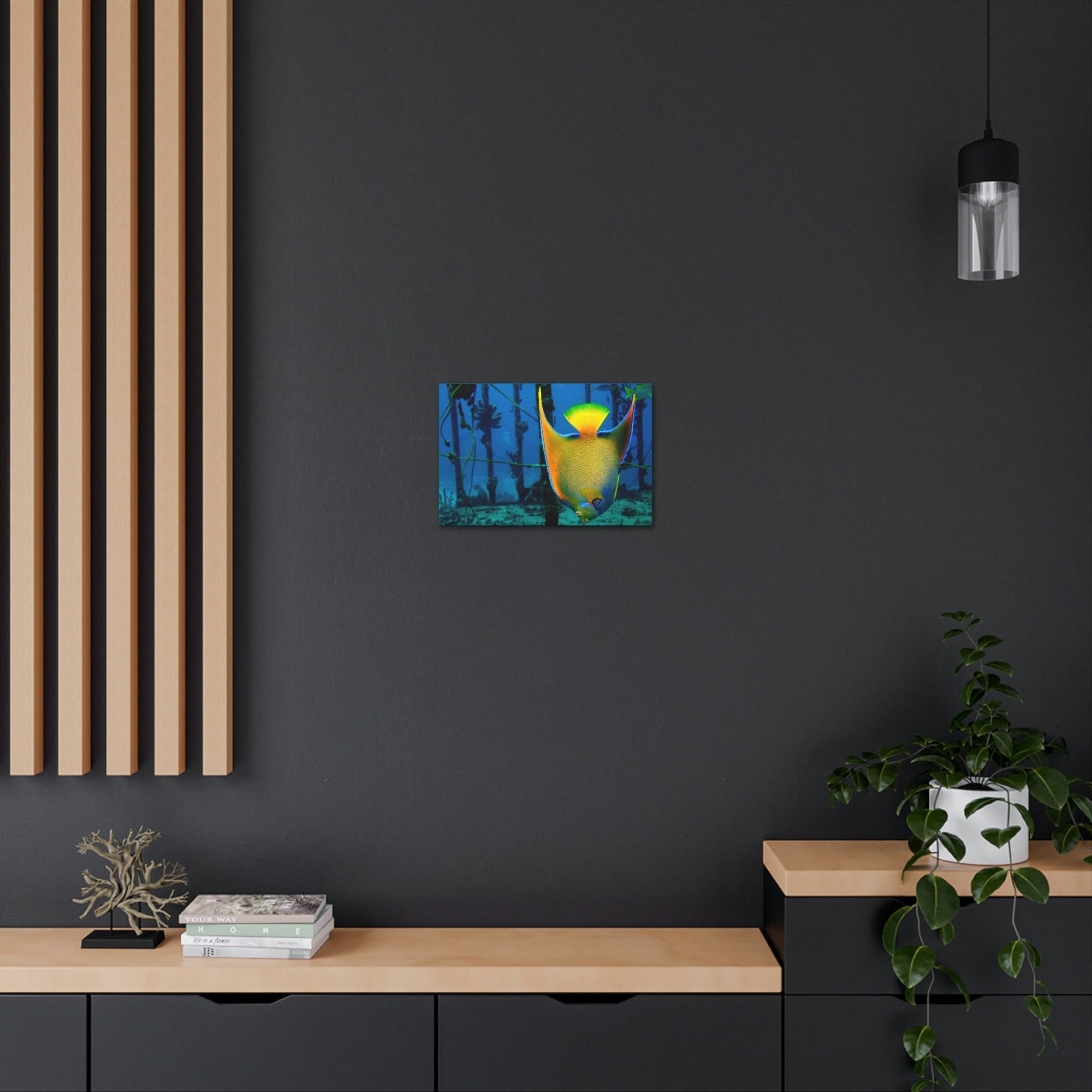 Funny Angel Fish Silly Angel Fish Outside Wall Art Ready to Hang Unframed-Express Your Love Gifts