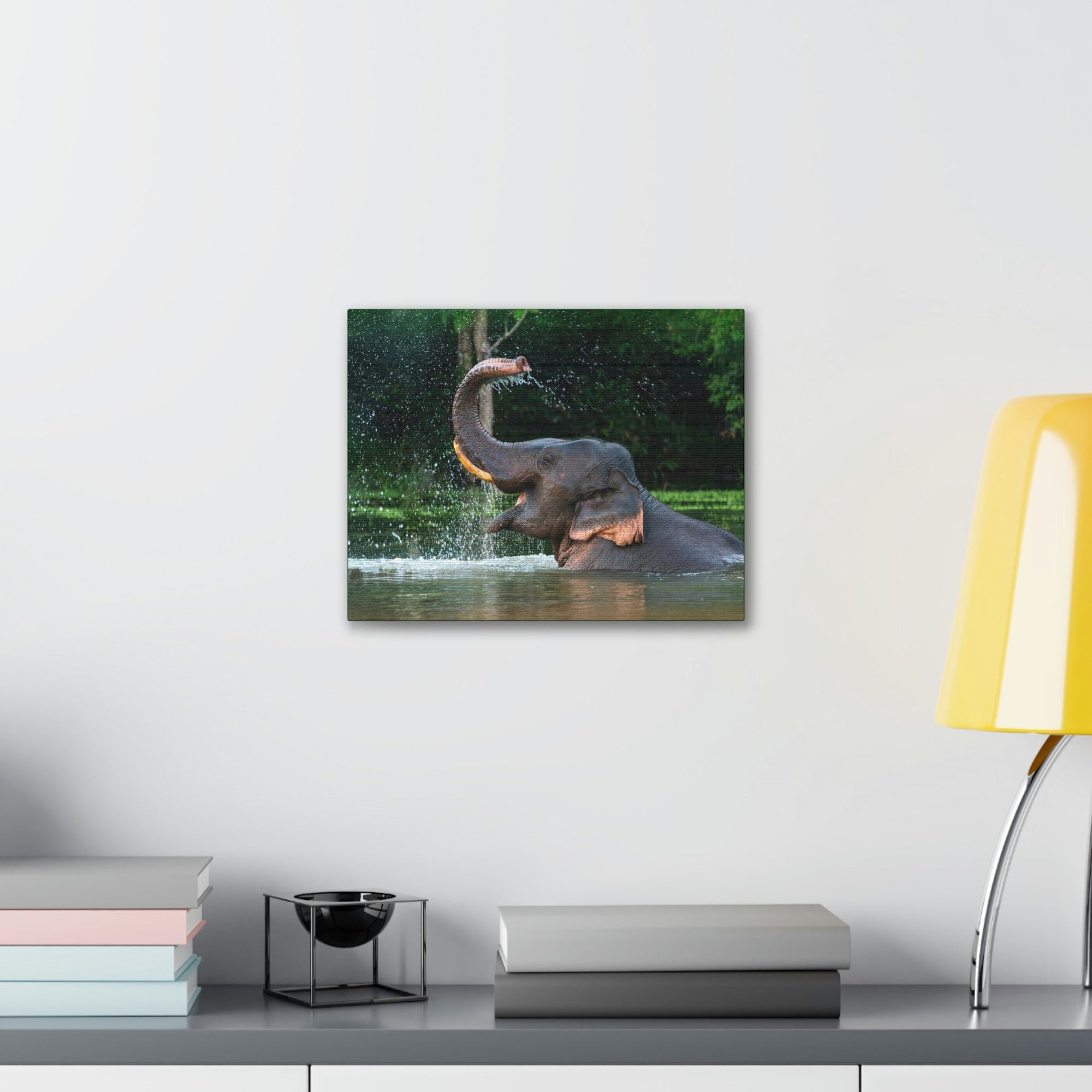 Funny Asian Elephant Silly Asian Elephant Outside wall Art Ready to Hang Unframed-Express Your Love Gifts