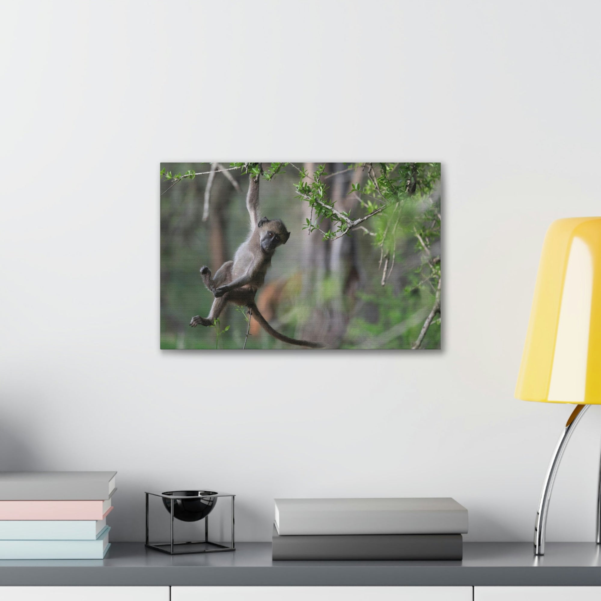 Funny Baboon Outside Wall Art Ready to Hang Unframed-Express Your Love Gifts