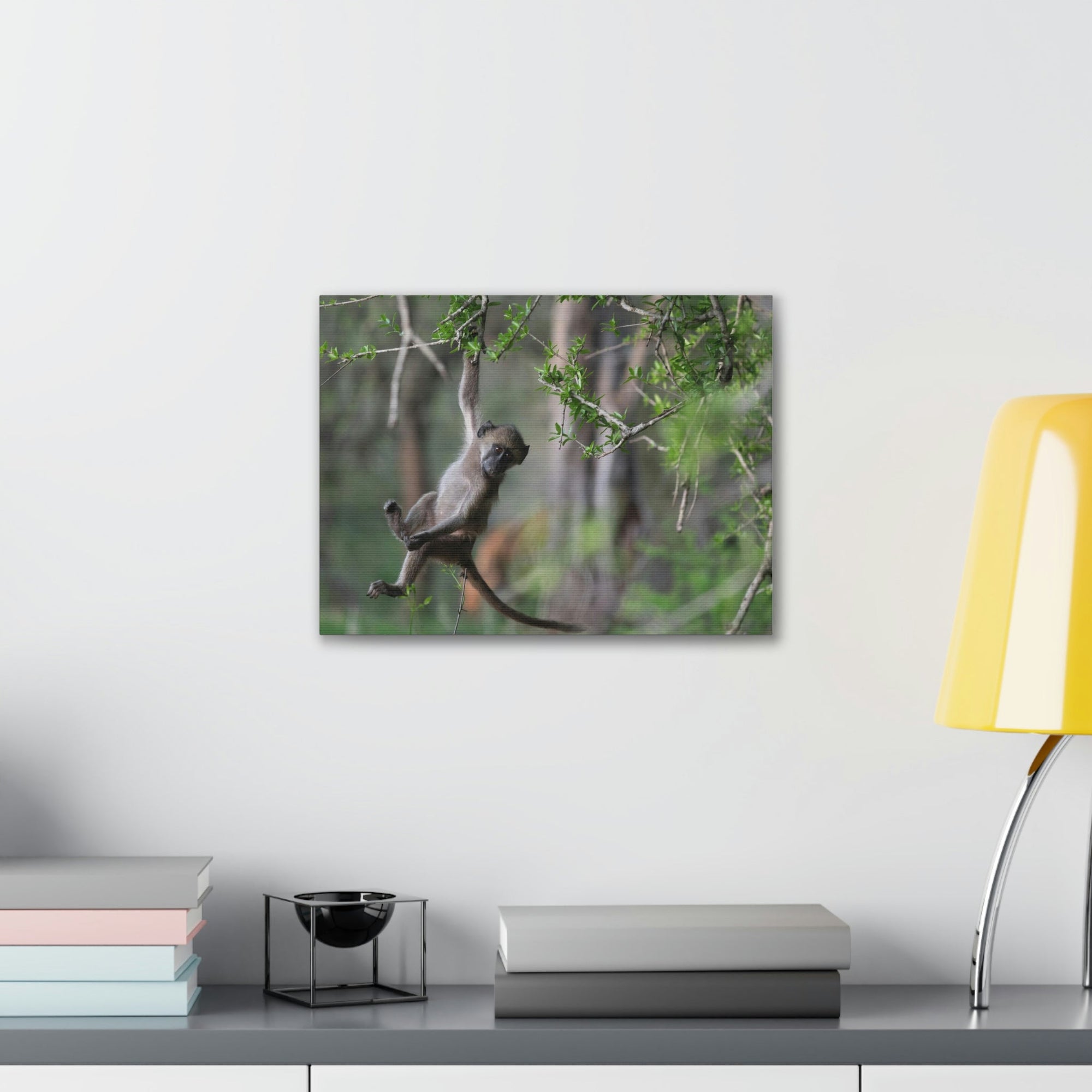 Funny Baboon Outside Wall Art Ready to Hang Unframed-Express Your Love Gifts