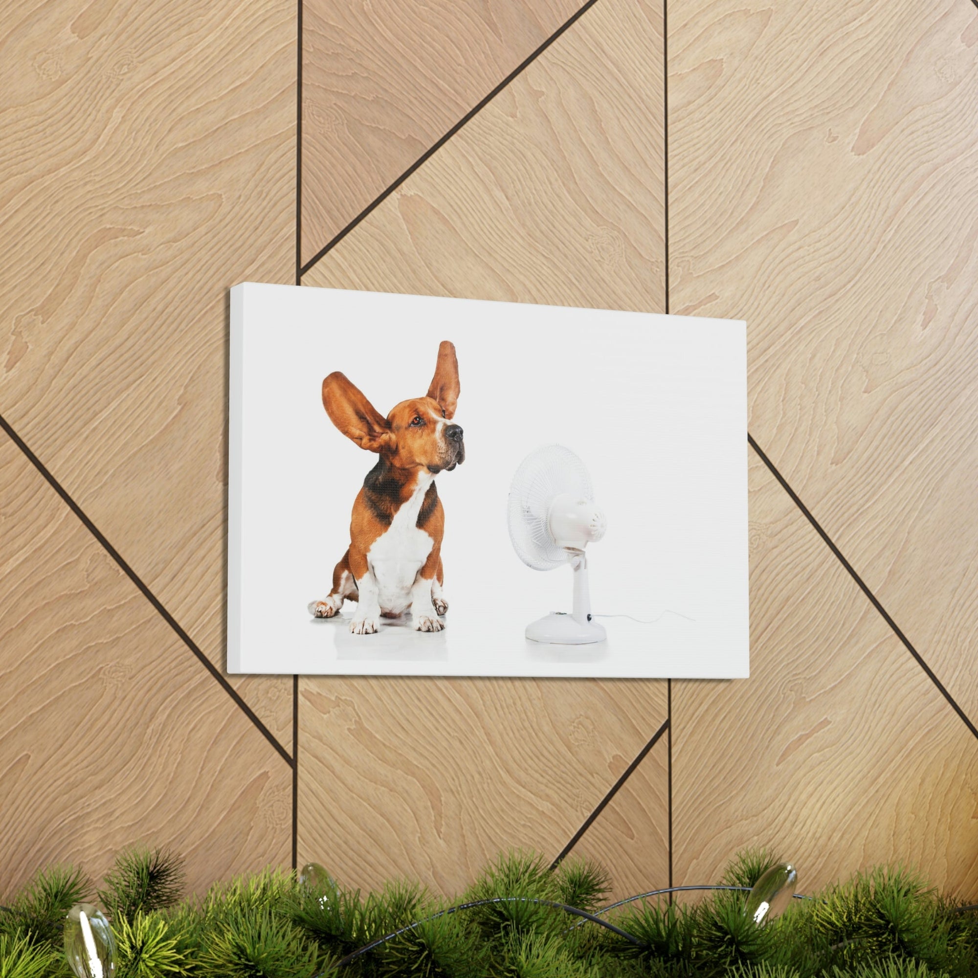 Scripture Walls Funny Basset Hound With Flying Ear Print Animal Wall Art Wildlife Canvas Prints Wall Art Ready to Hang Unframed-Express Your Love Gifts