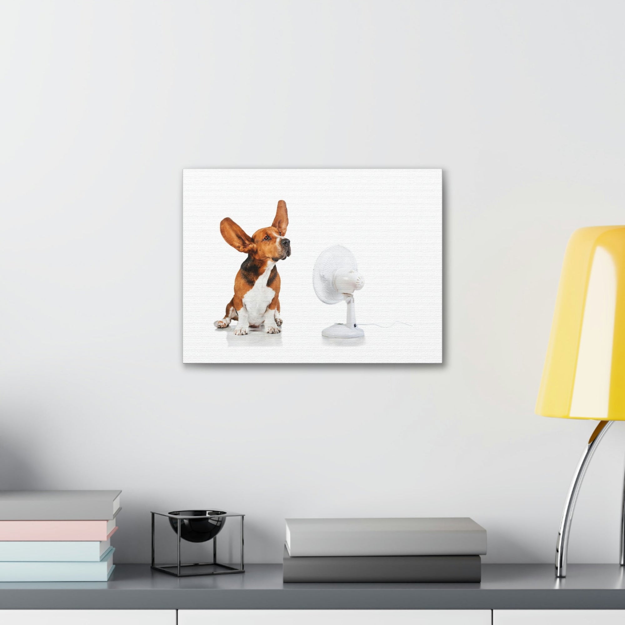 Scripture Walls Funny Basset Hound With Flying Ear Print Animal Wall Art Wildlife Canvas Prints Wall Art Ready to Hang Unframed-Express Your Love Gifts