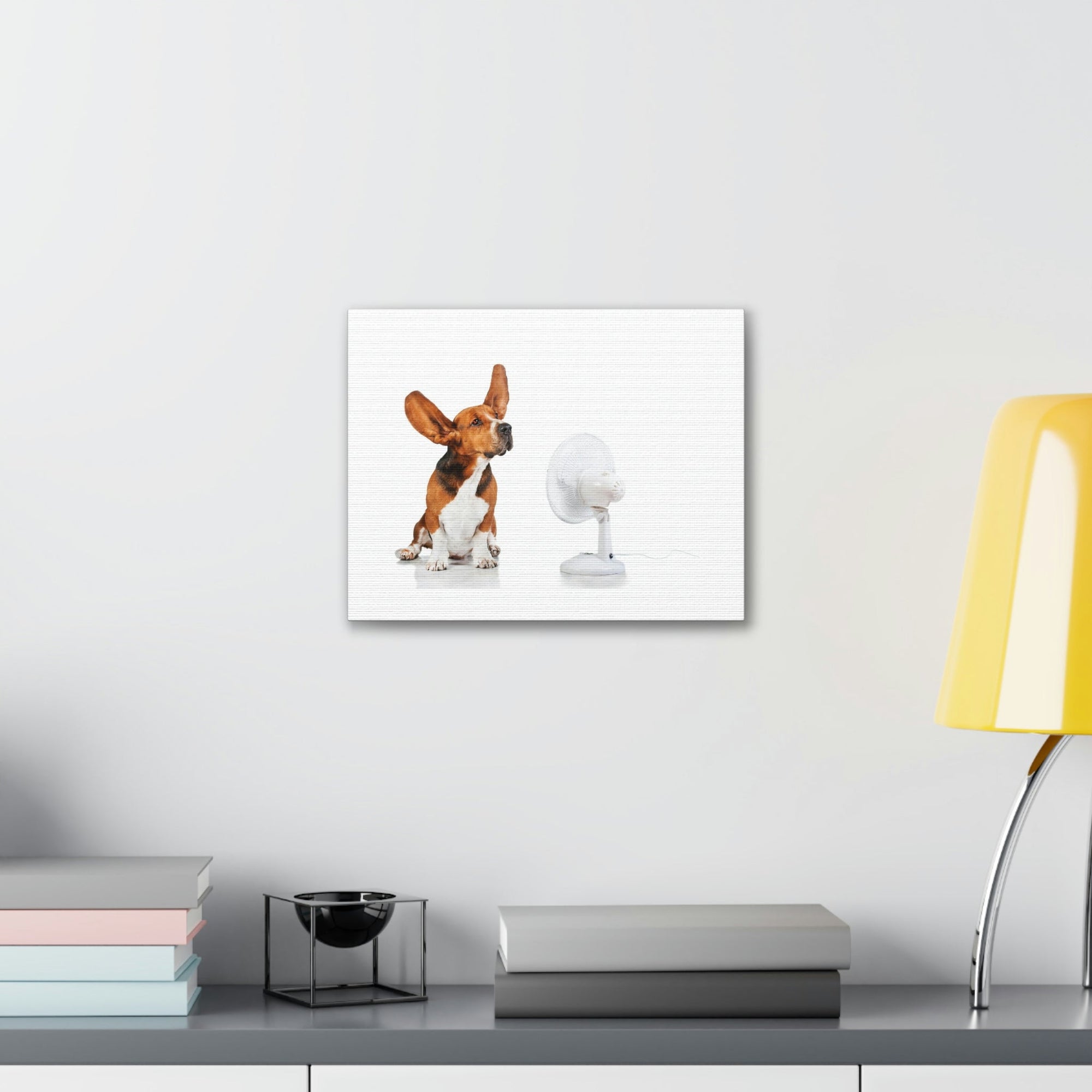 Scripture Walls Funny Basset Hound With Flying Ear Print Animal Wall Art Wildlife Canvas Prints Wall Art Ready to Hang Unframed-Express Your Love Gifts