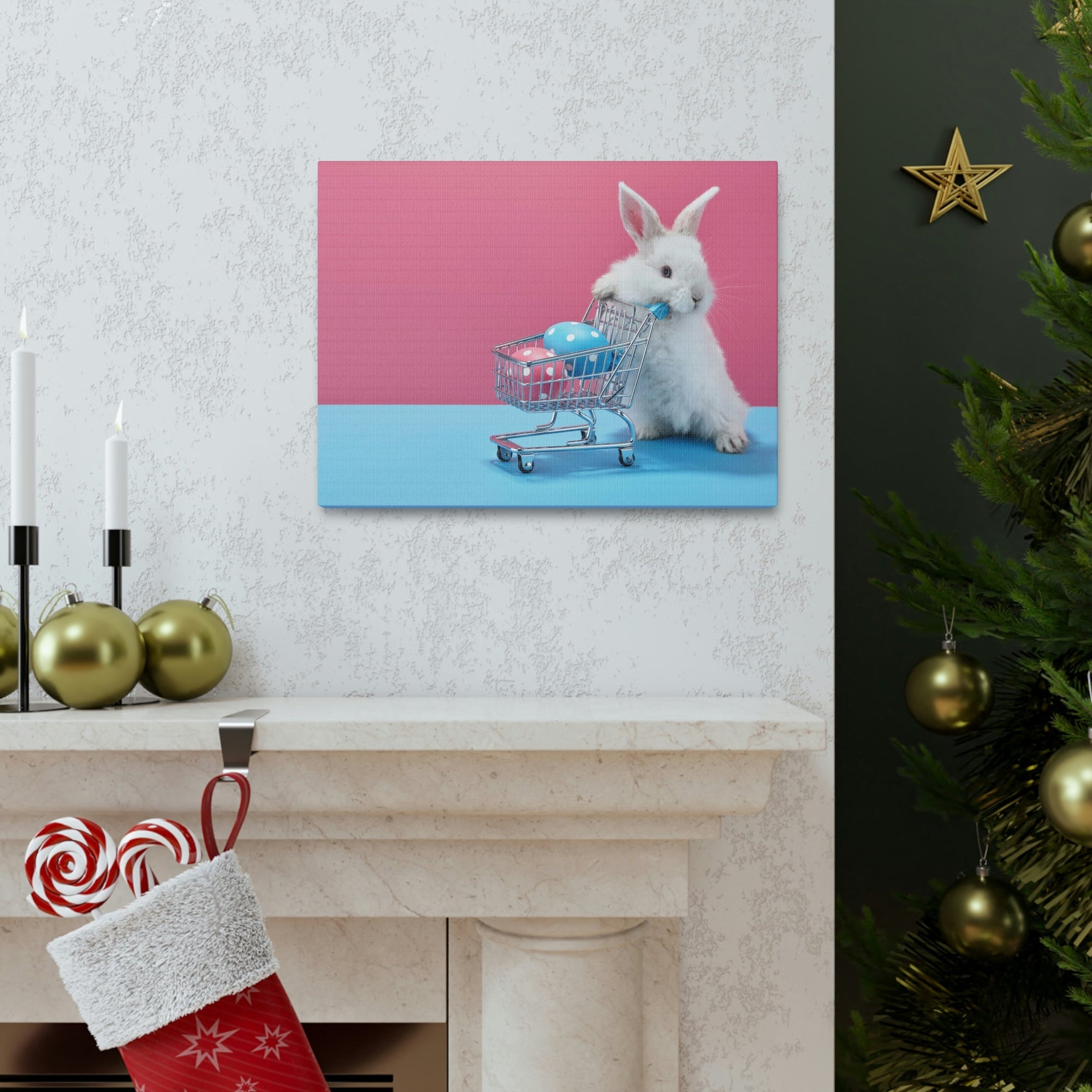 Funny Rabbit Silly Rabbit Inside Wall Art Ready to Hang Unframed-Express Your Love Gifts