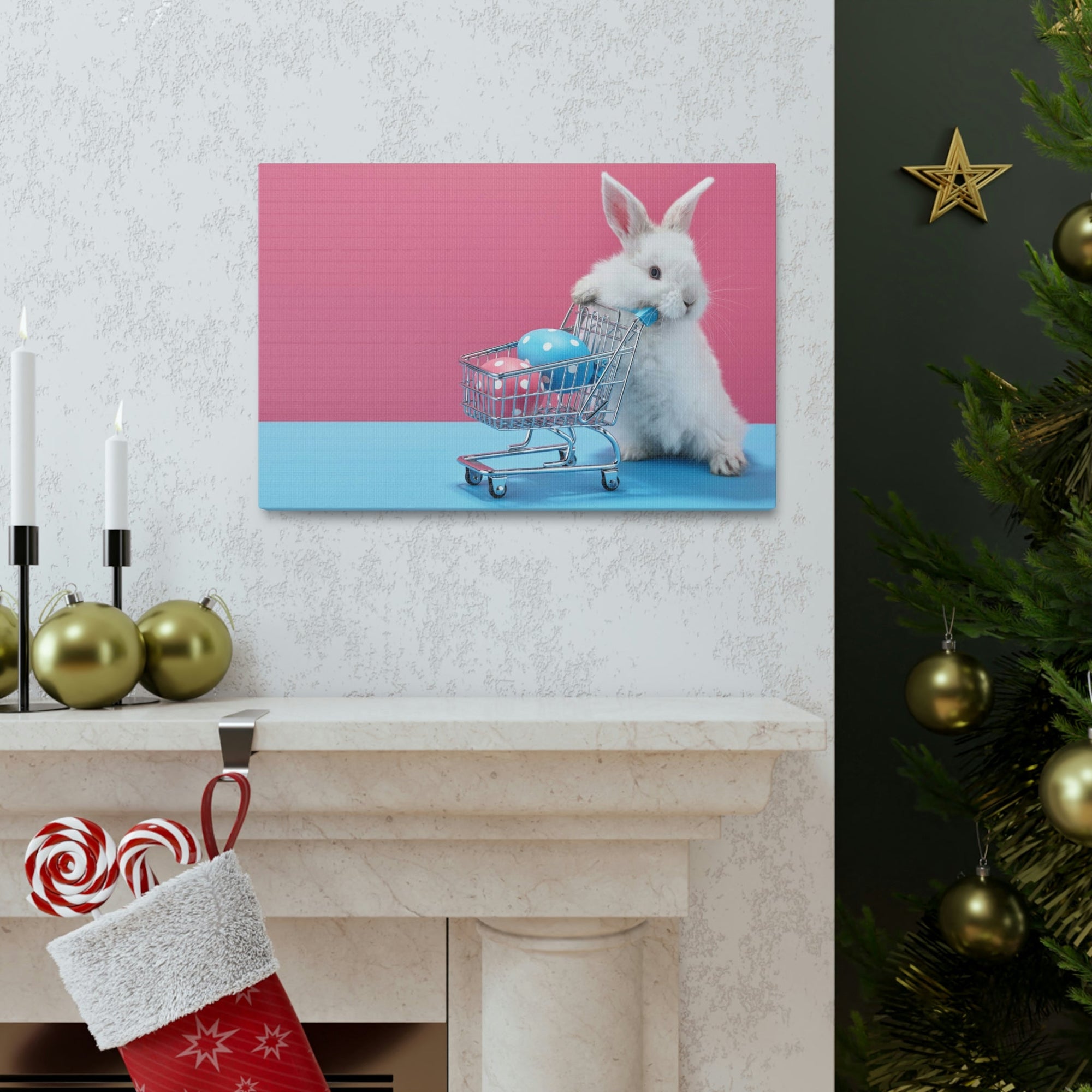 Funny Rabbit Silly Rabbit Inside Wall Art Ready to Hang Unframed-Express Your Love Gifts