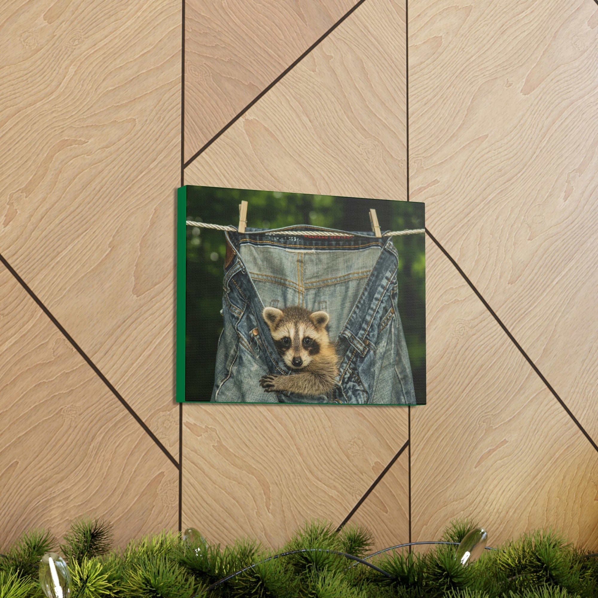 Funny Raccoon Silly Raccoon Outside Wall Art Ready to Hang Unframed-Express Your Love Gifts