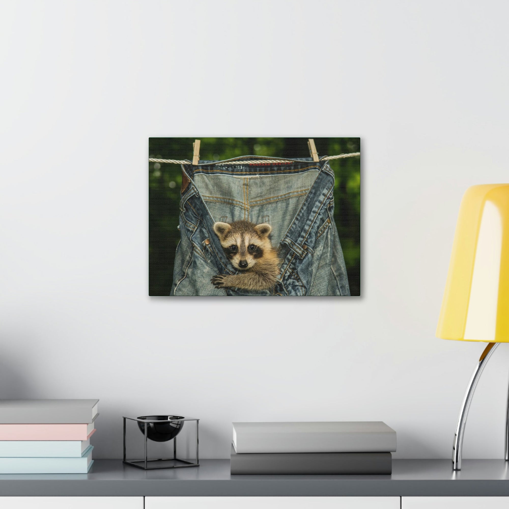 Funny Raccoon Silly Raccoon Outside Wall Art Ready to Hang Unframed-Express Your Love Gifts