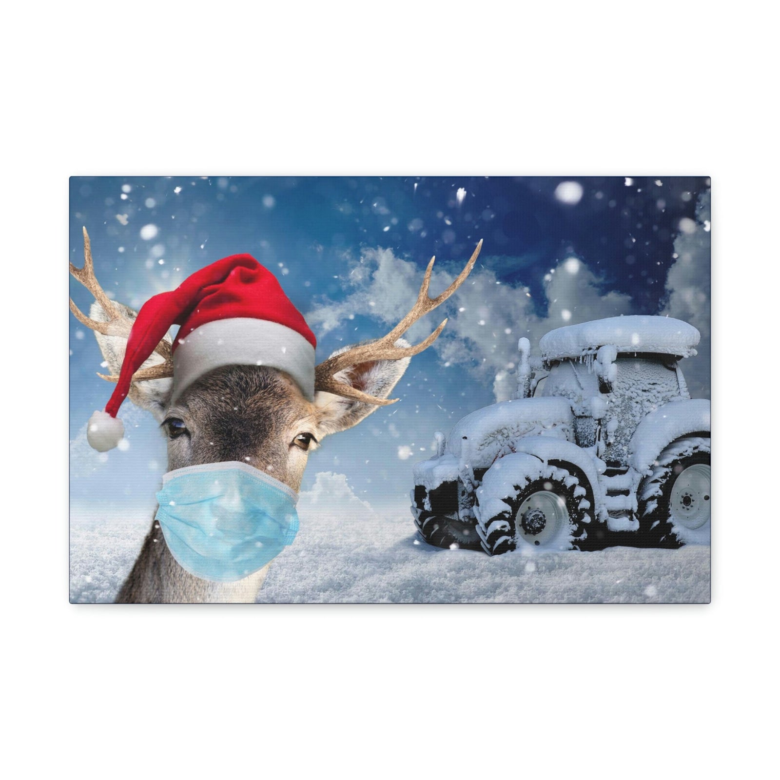 Funny Reindeer Silly Reindeer Outside Wall Art Ready To Hang Unframed-Express Your Love Gifts