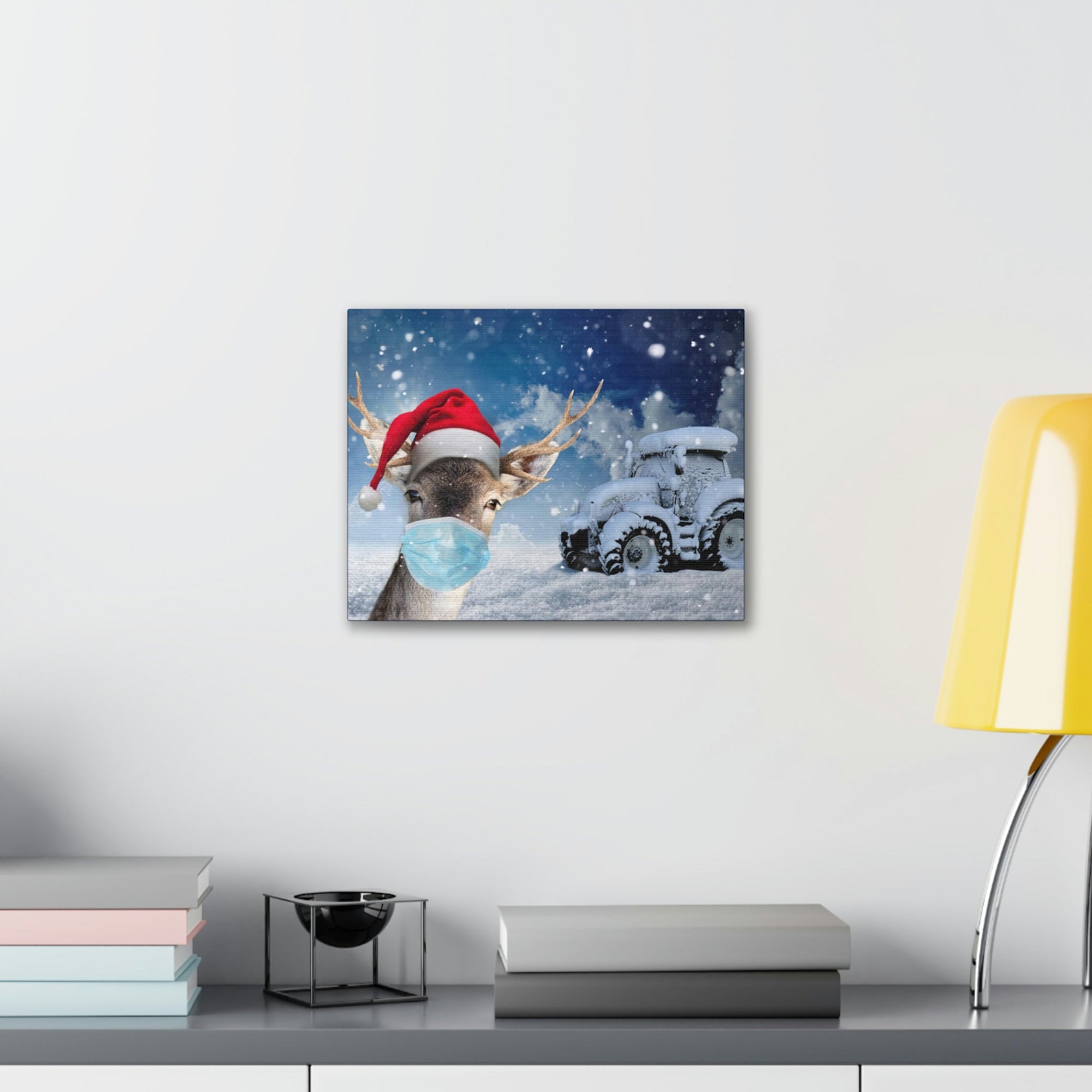 Funny Reindeer Silly Reindeer Outside Wall Art Ready To Hang Unframed-Express Your Love Gifts