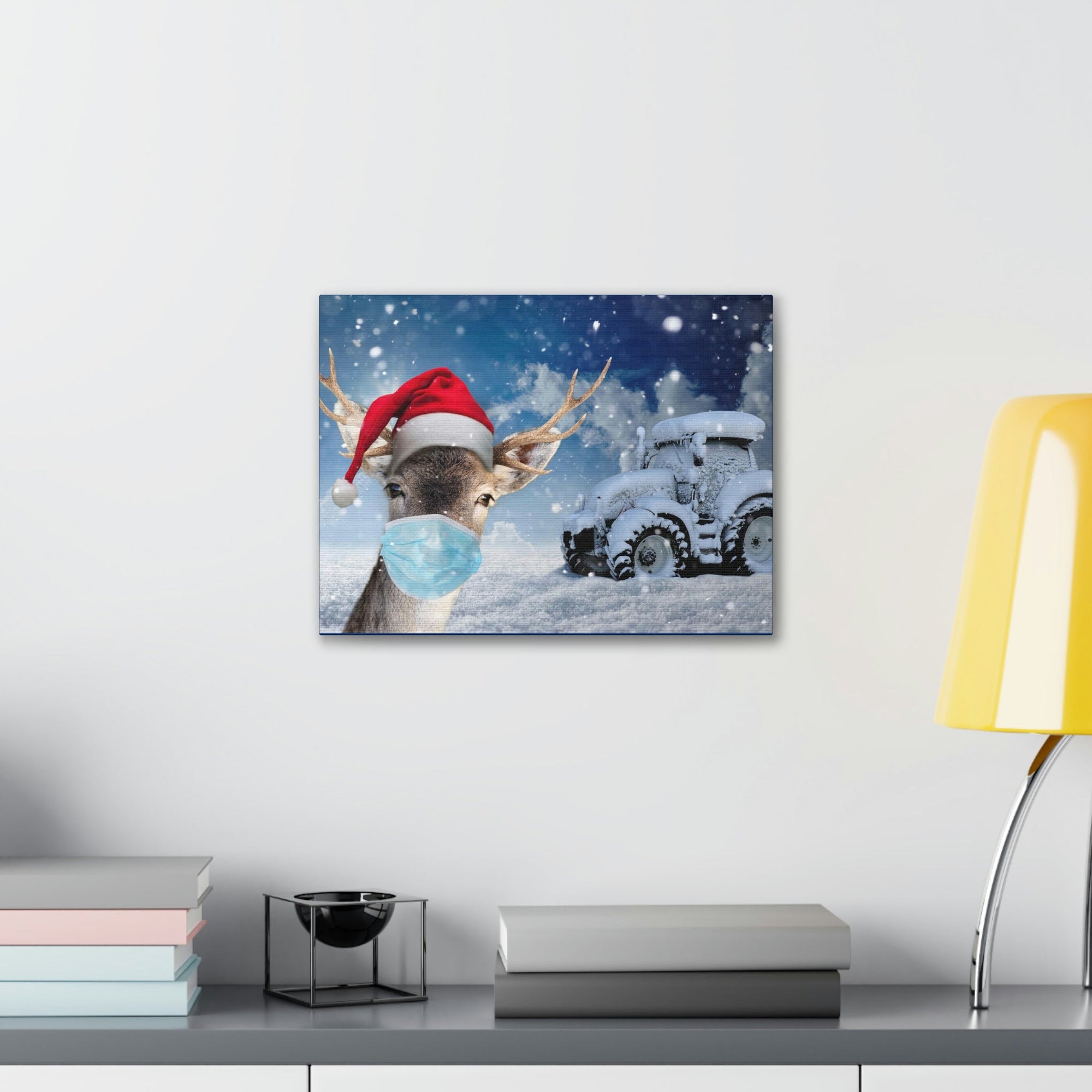 Funny Reindeer Silly Reindeer Outside Wall Art Ready To Hang Unframed-Express Your Love Gifts