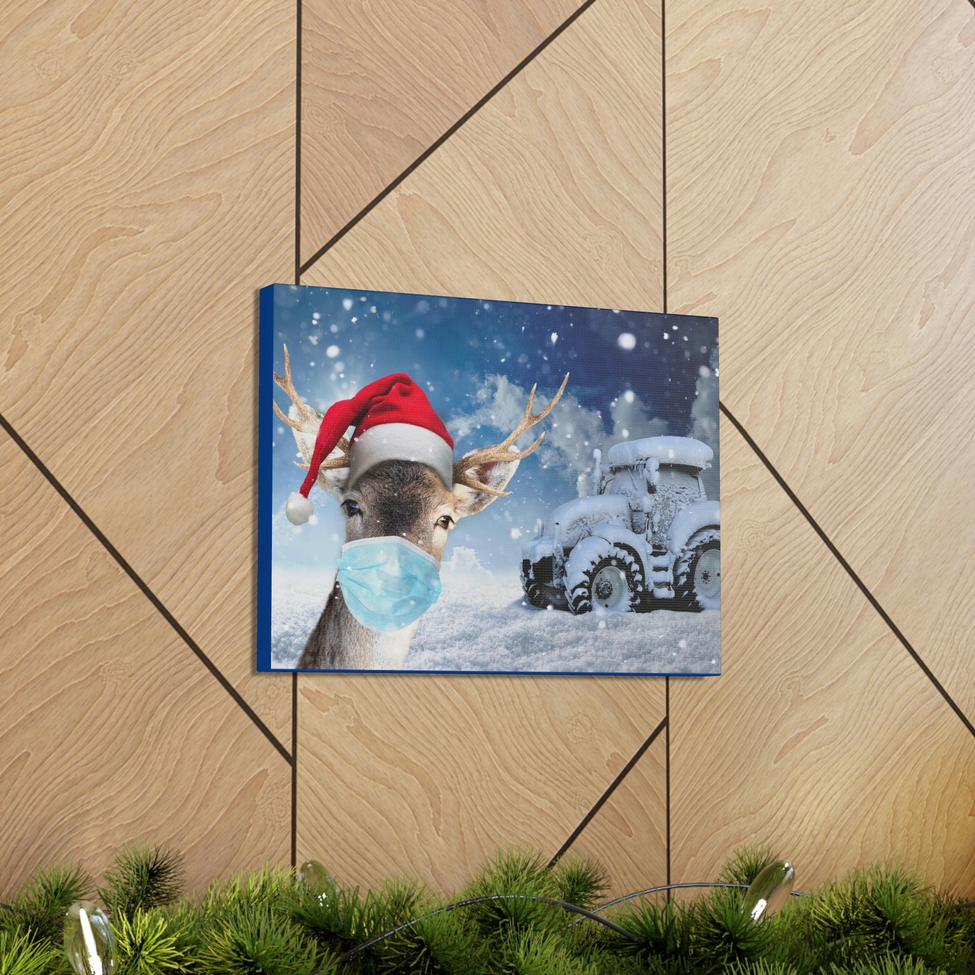 Funny Reindeer Silly Reindeer Outside Wall Art Ready To Hang Unframed-Express Your Love Gifts