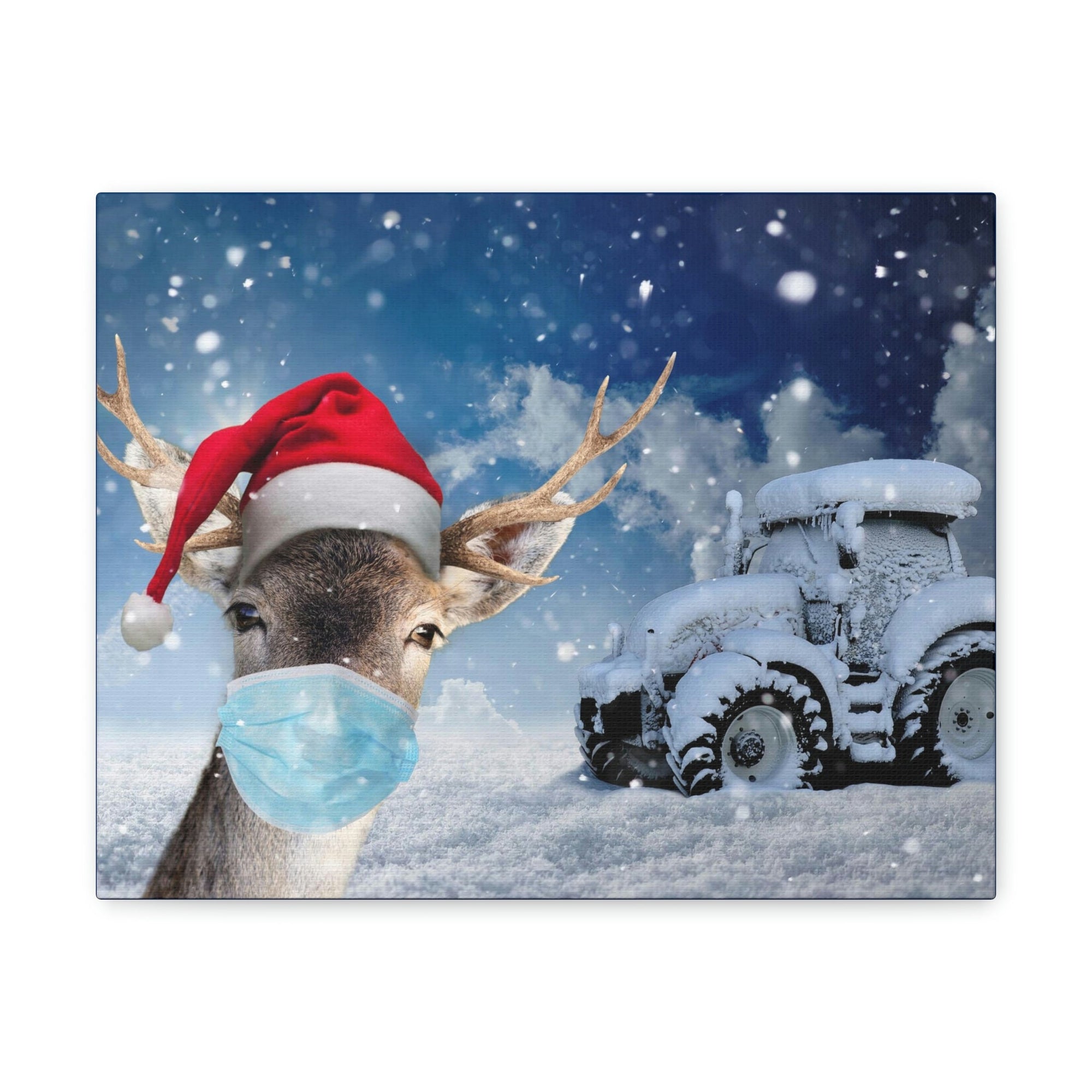 Funny Reindeer Silly Reindeer Outside Wall Art Ready To Hang Unframed-Express Your Love Gifts