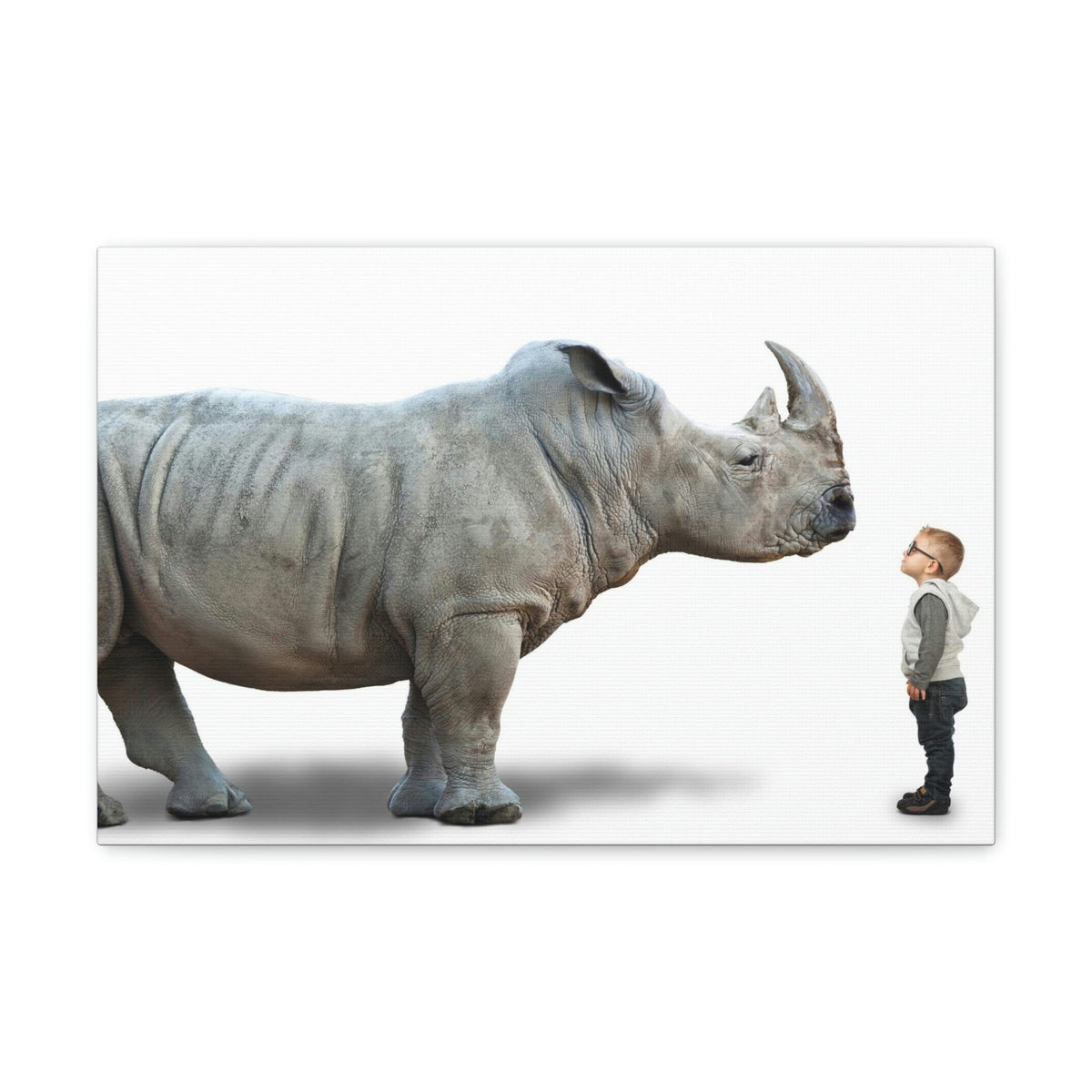 Funny Rhino Silly Rhino Inside Wall Art Ready to Hang Unframed-Express Your Love Gifts