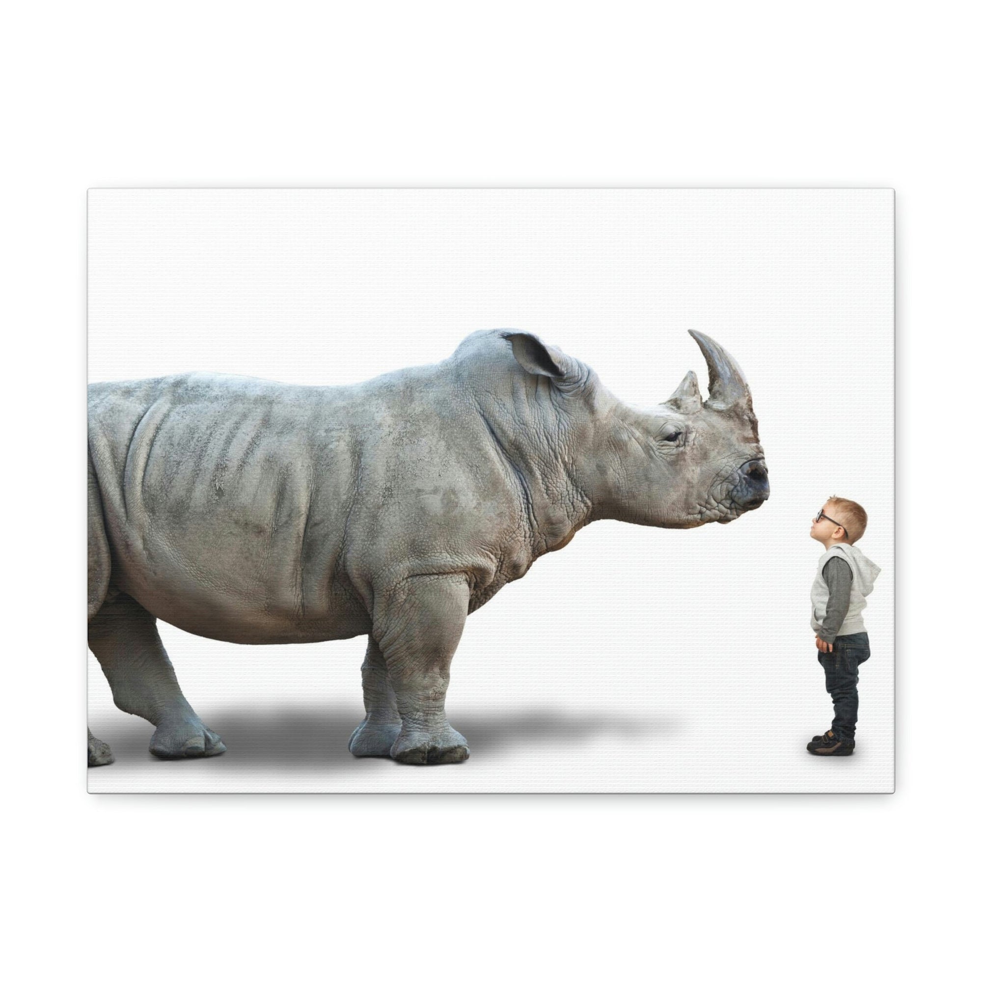 Funny Rhino Silly Rhino Inside Wall Art Ready to Hang Unframed-Express Your Love Gifts