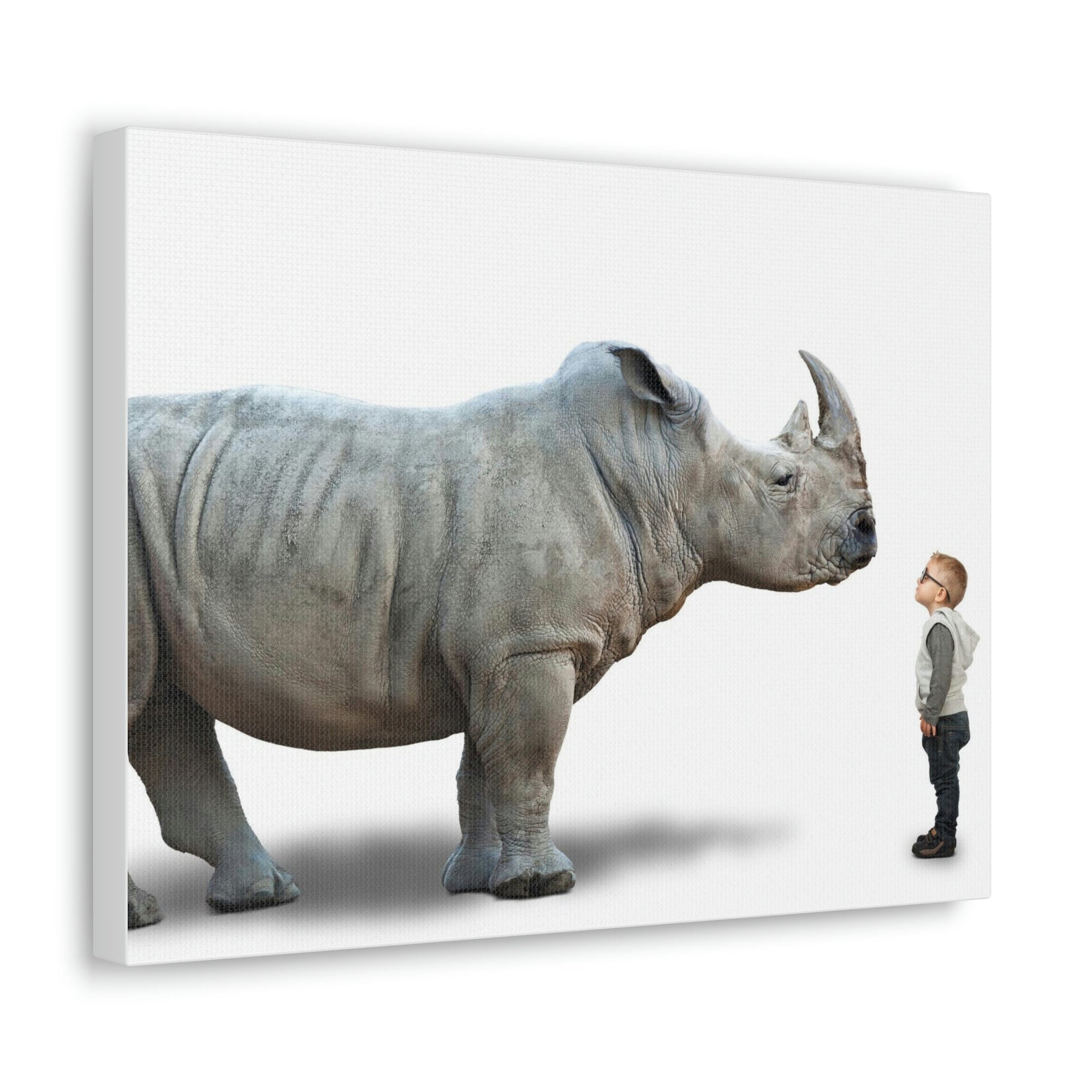 Funny Rhino Silly Rhino Inside Wall Art Ready to Hang Unframed-Express Your Love Gifts