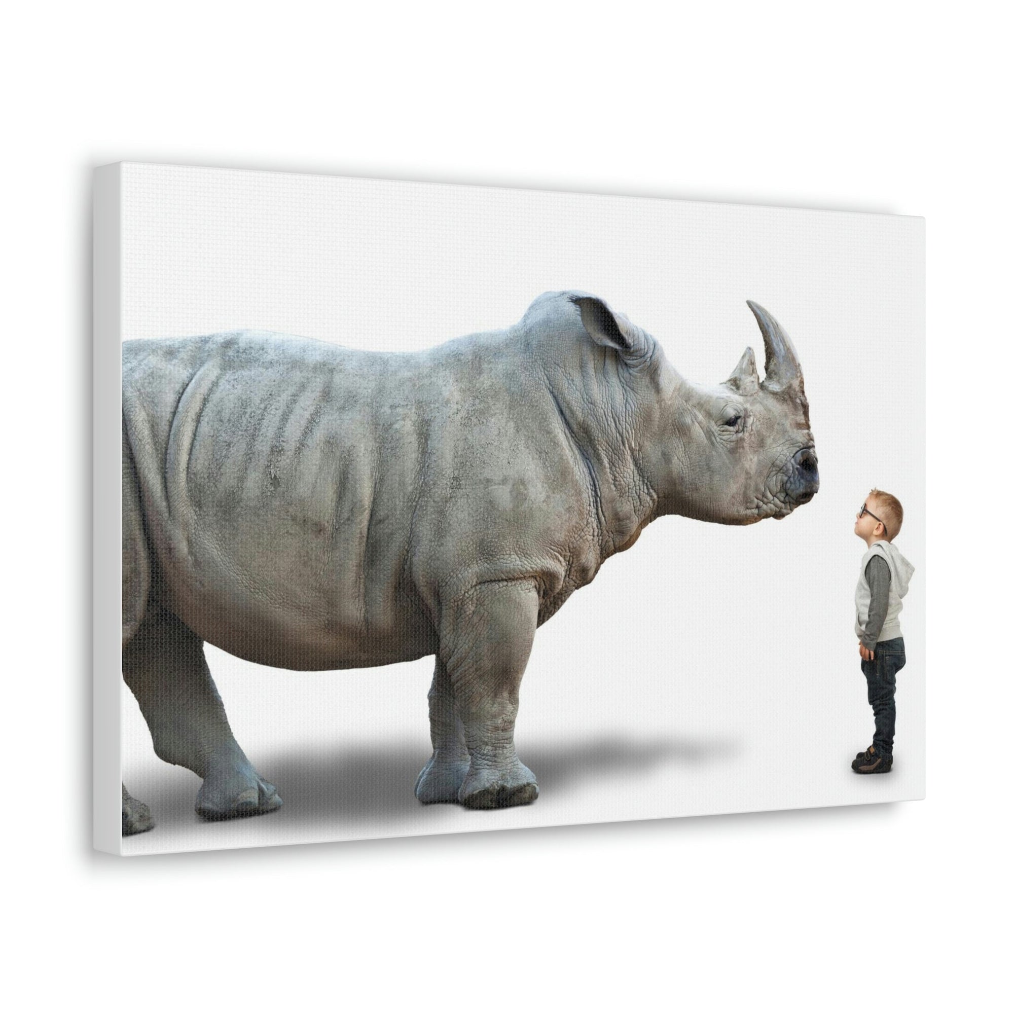 Funny Rhino Silly Rhino Inside Wall Art Ready to Hang Unframed-Express Your Love Gifts