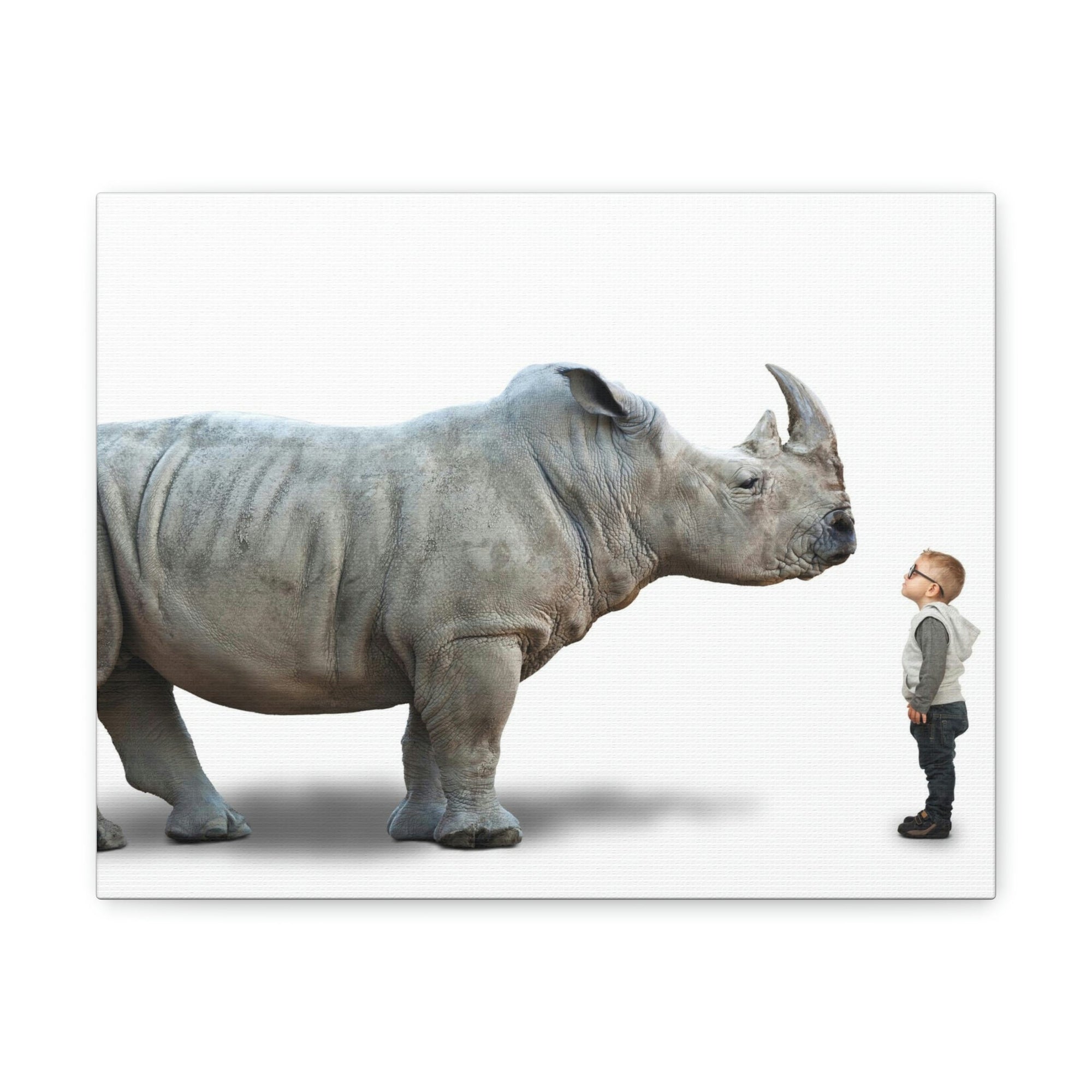 Funny Rhino Silly Rhino Inside Wall Art Ready to Hang Unframed-Express Your Love Gifts