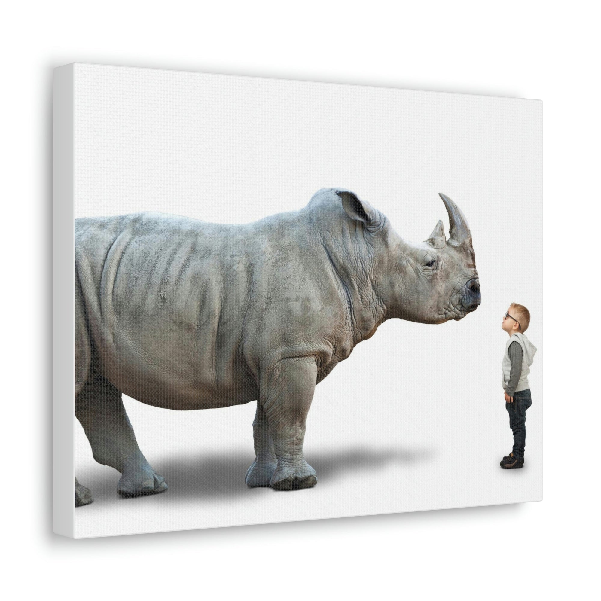 Funny Rhino Silly Rhino Inside Wall Art Ready to Hang Unframed-Express Your Love Gifts