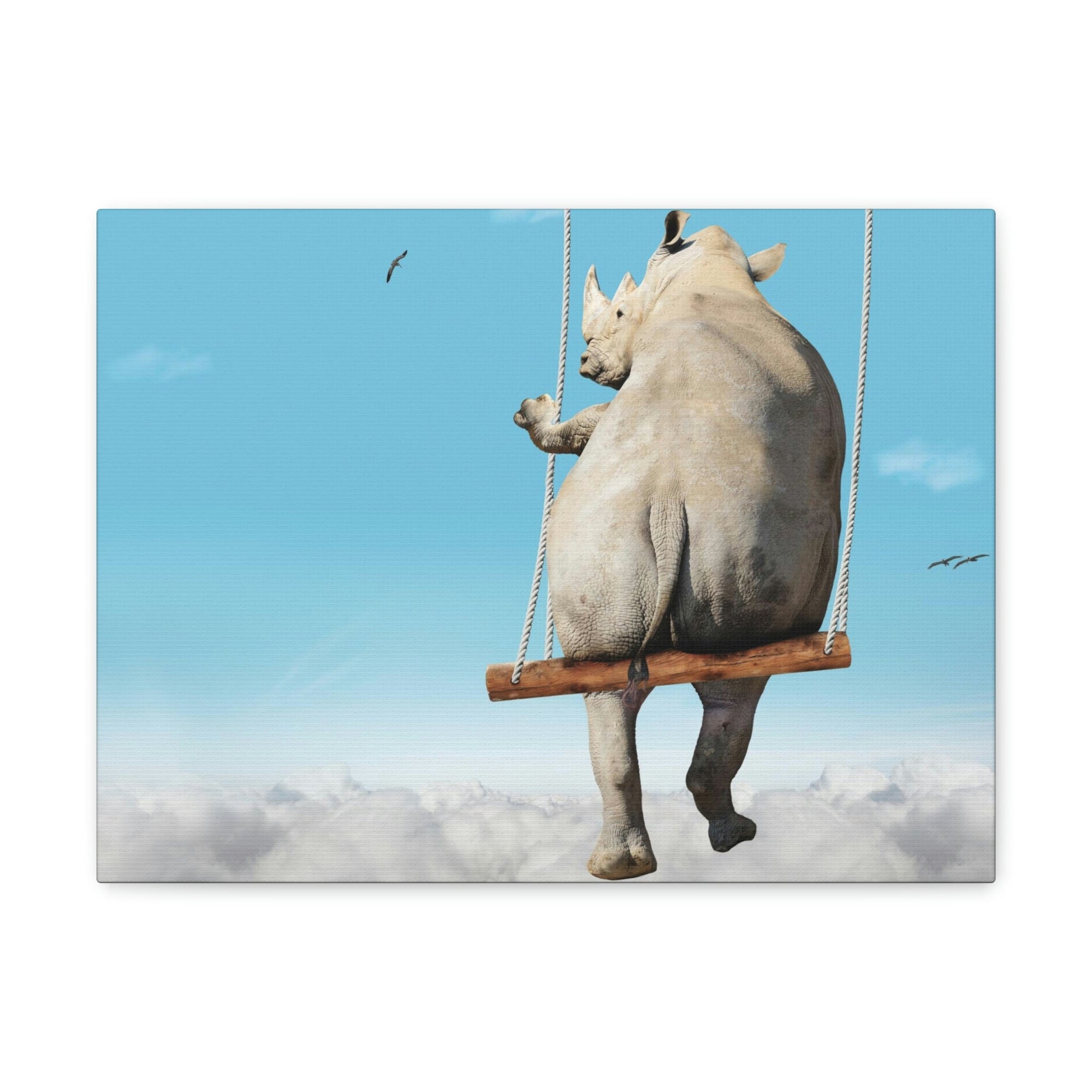 Funny Rhino Silly Rhino Outside Wall Art Ready to Hang Unframed-Express Your Love Gifts