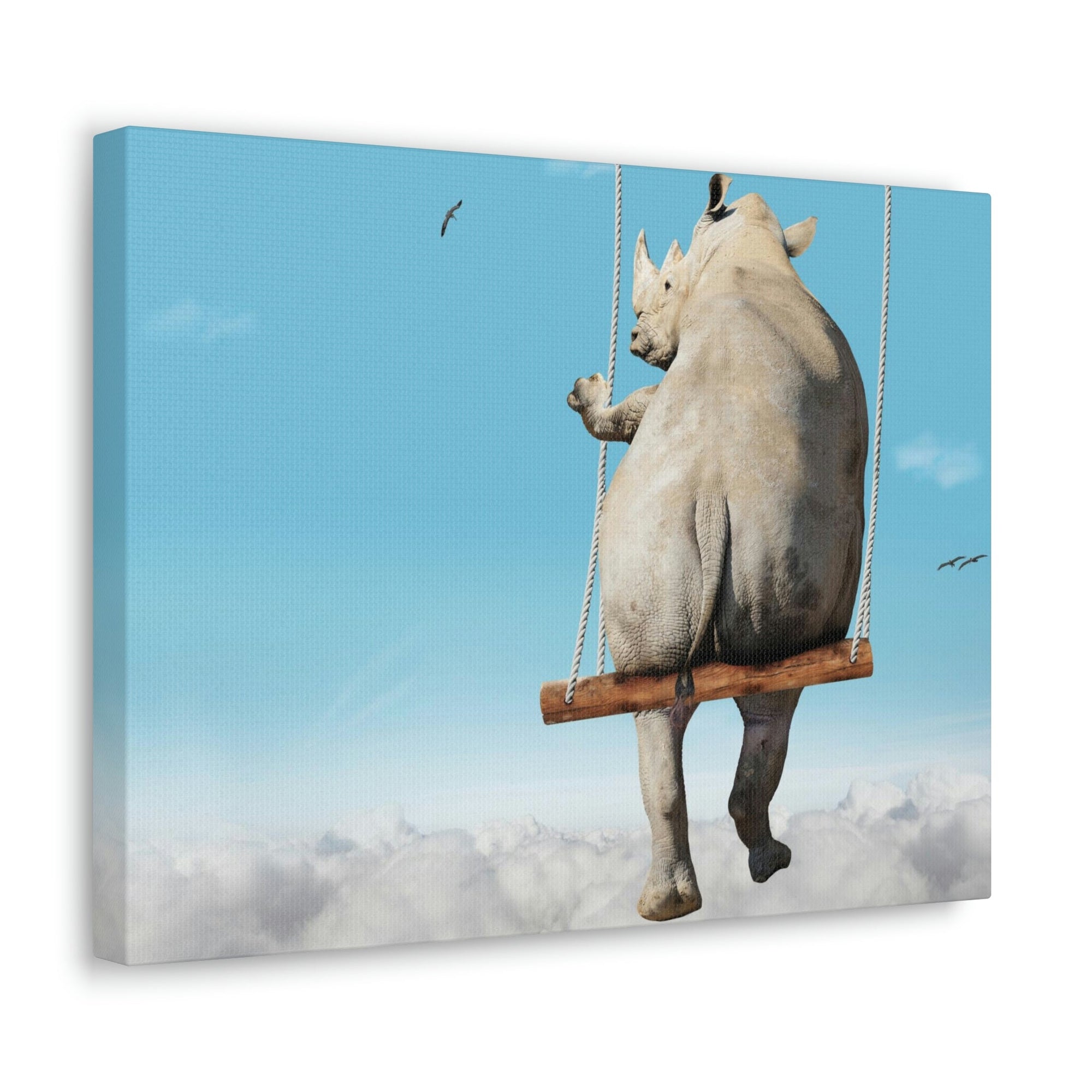 Funny Rhino Silly Rhino Outside Wall Art Ready to Hang Unframed-Express Your Love Gifts