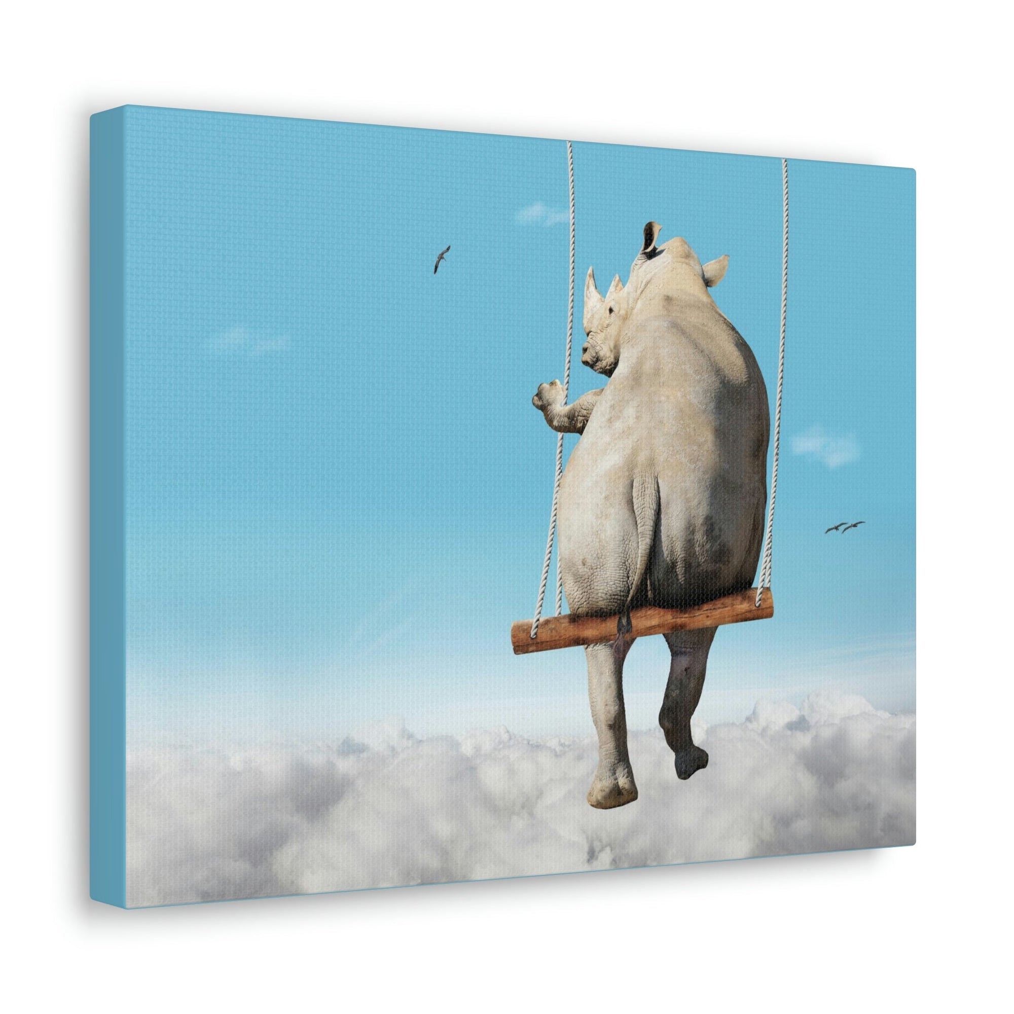 Funny Rhino Silly Rhino Outside Wall Art Ready to Hang Unframed-Express Your Love Gifts